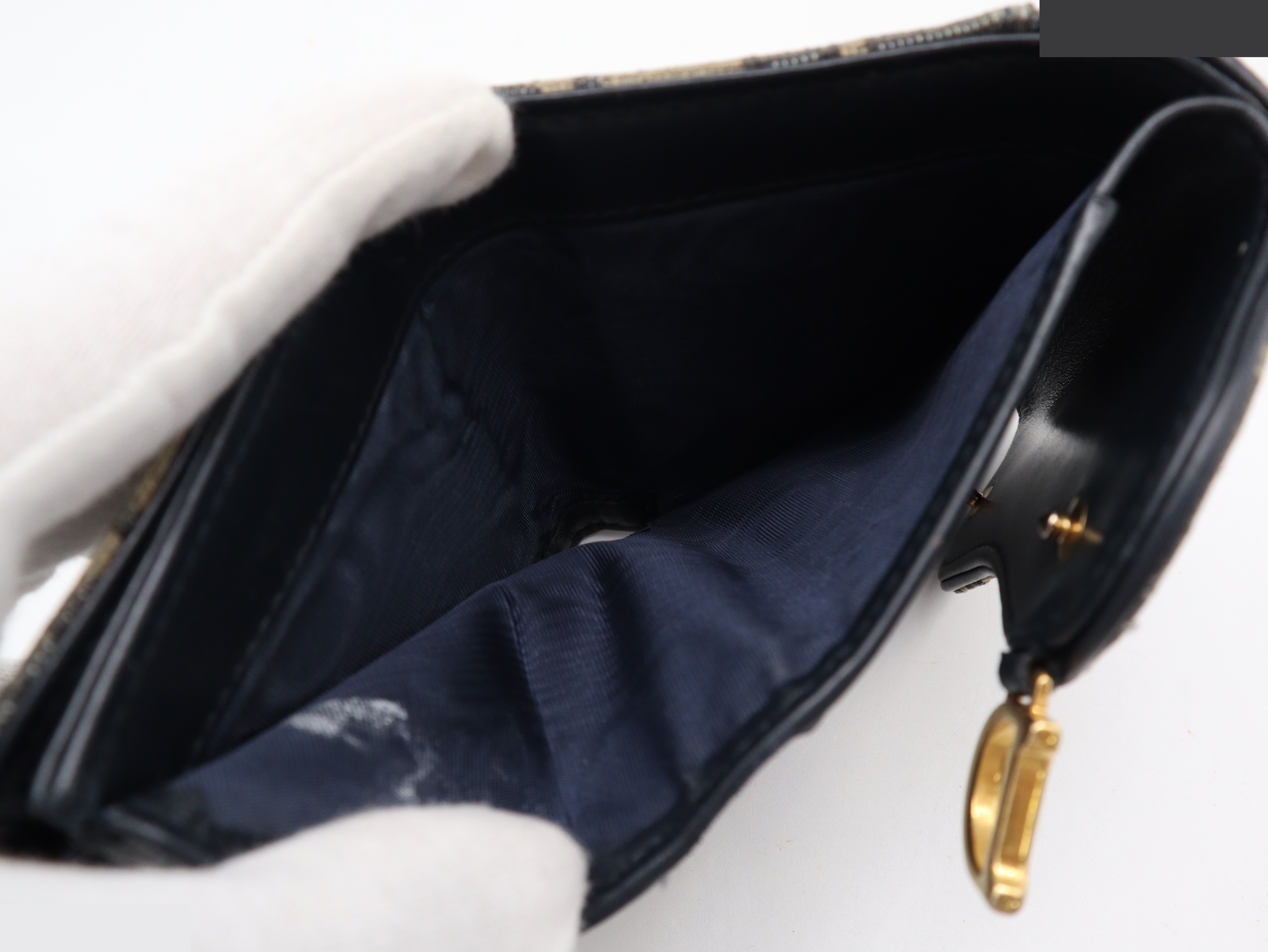 Trotter Saddle Oblique Compact Wallet Canvas Leather — view 8