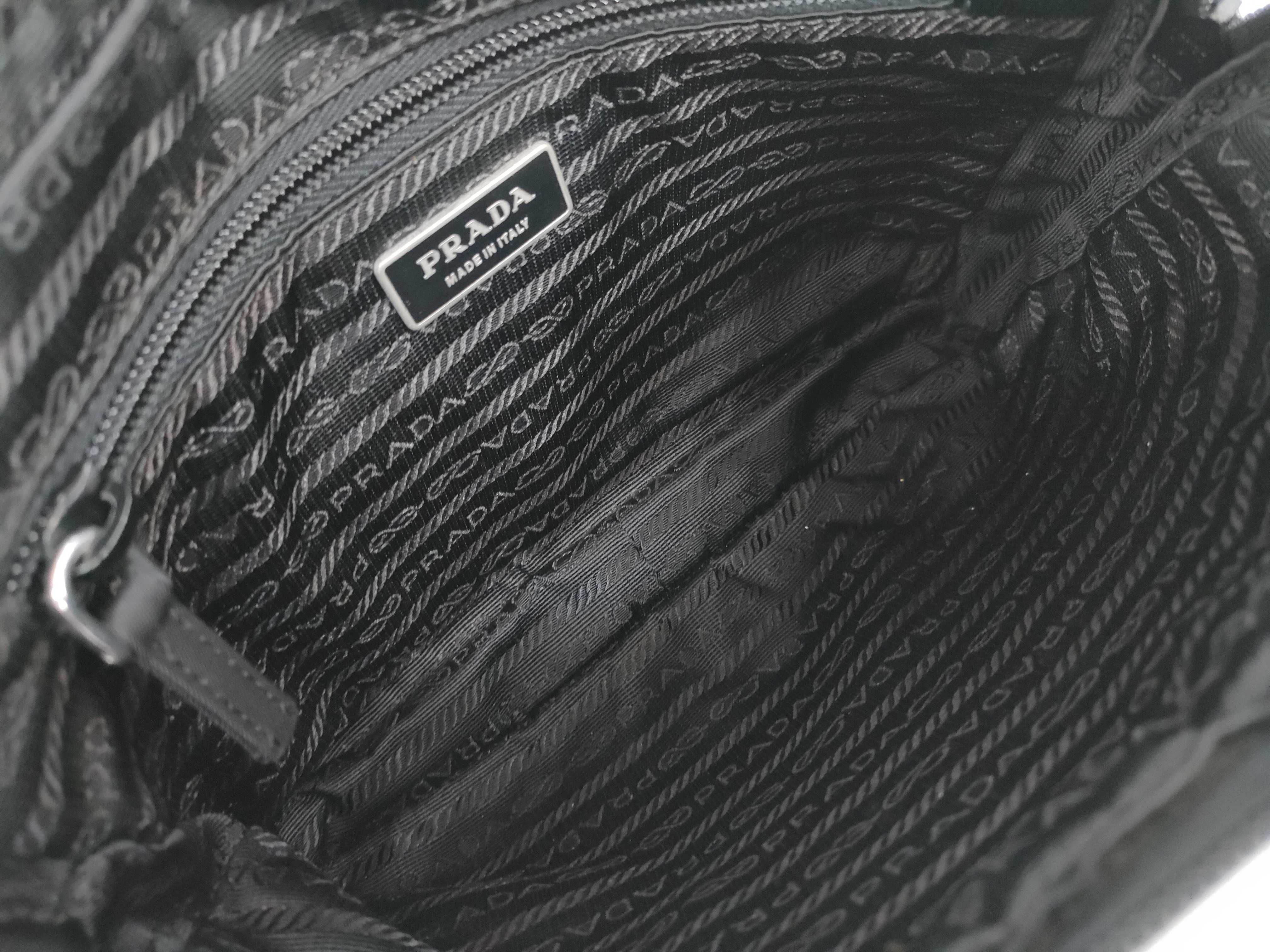 Nylon Prada Shoulder Bag Triangle Logo Black Guarantee Shoulder Bag — view 10