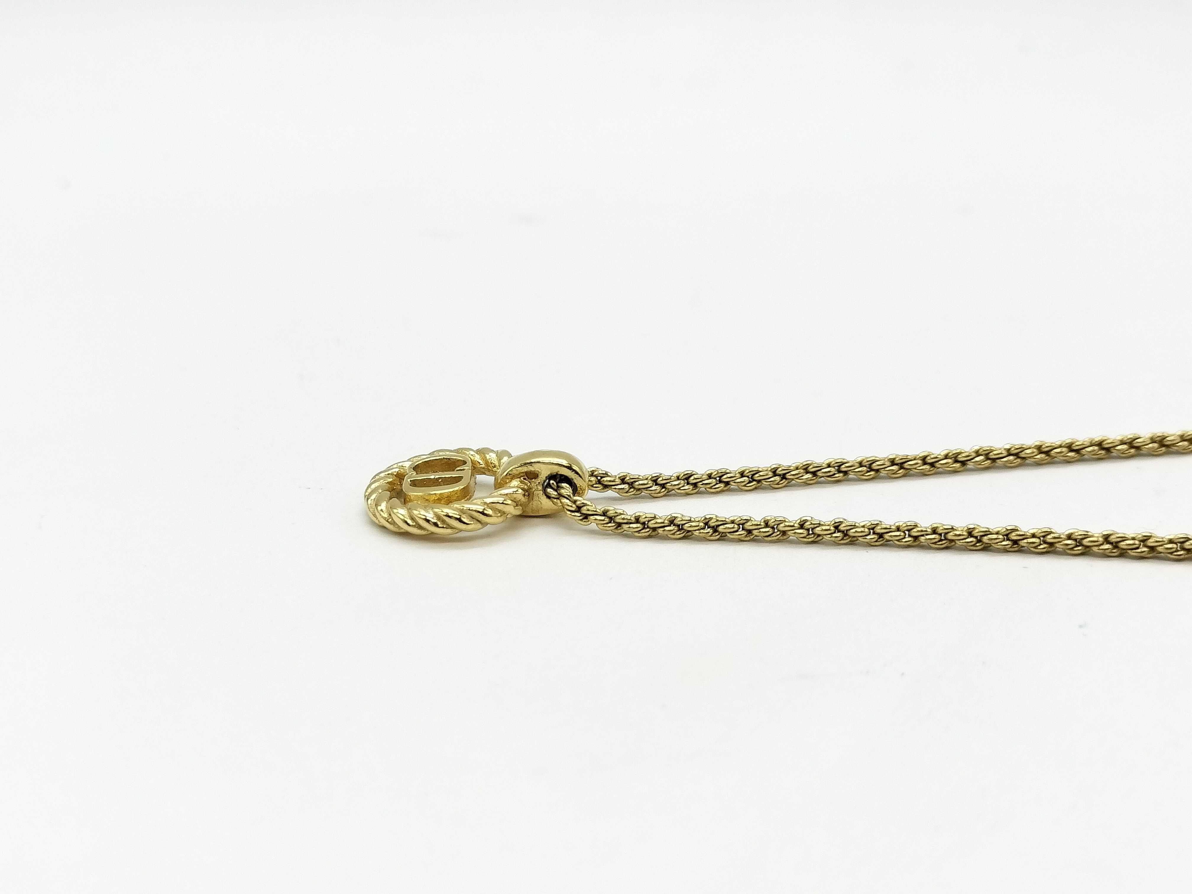CD Logo Gold Necklace — view 2