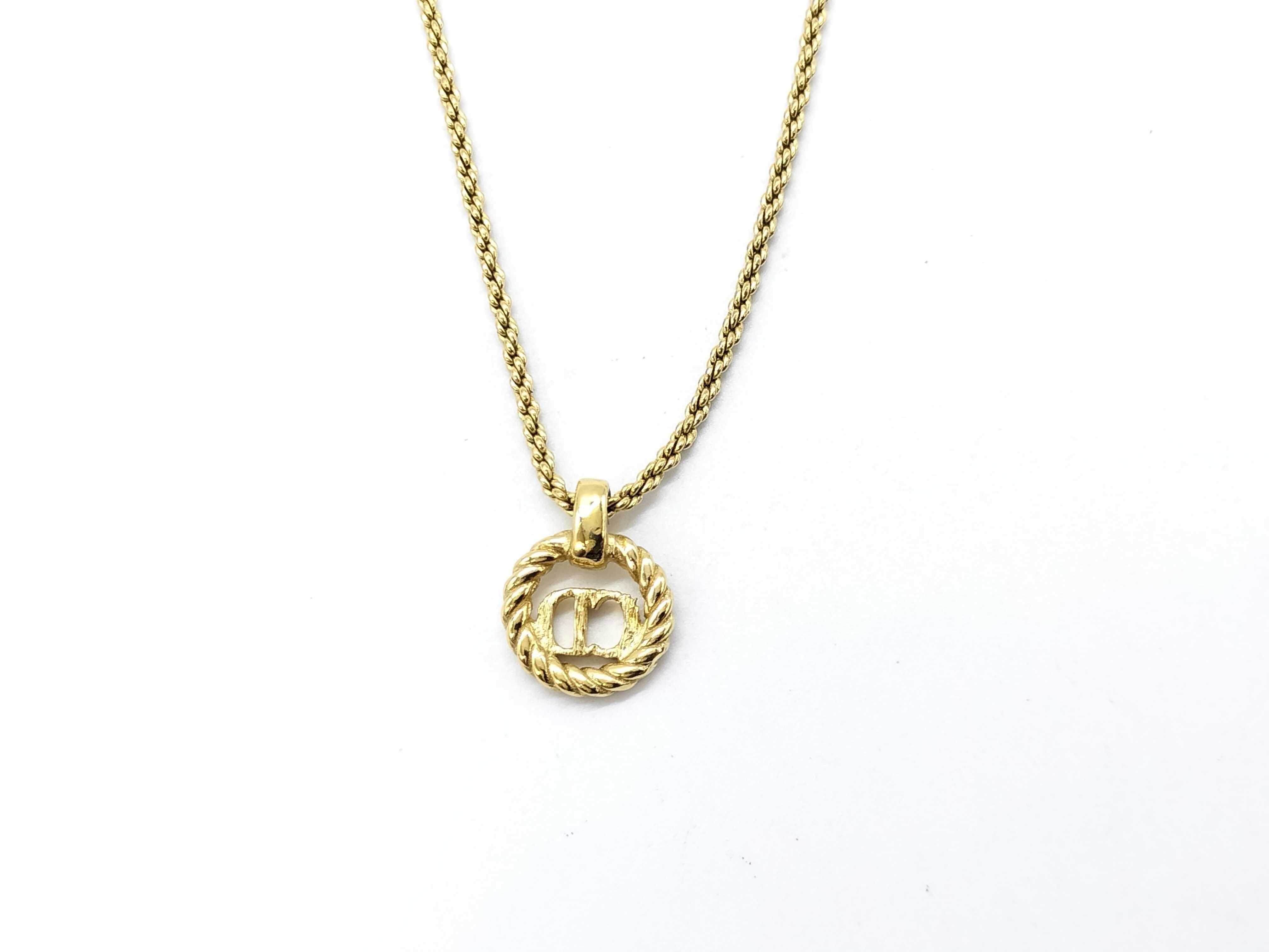 CD Logo Gold Necklace — view 3