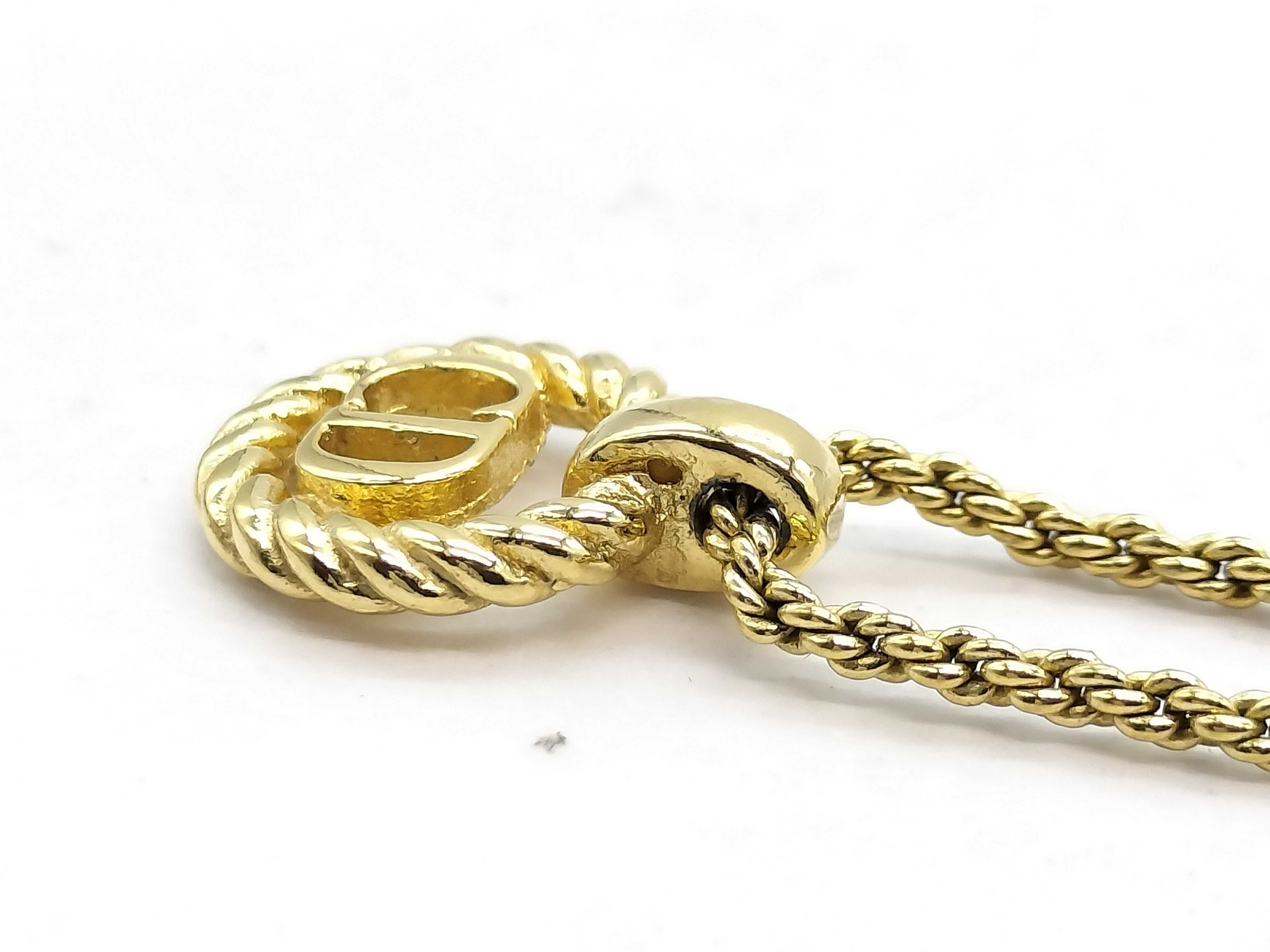 CD Logo Gold Necklace — view 8