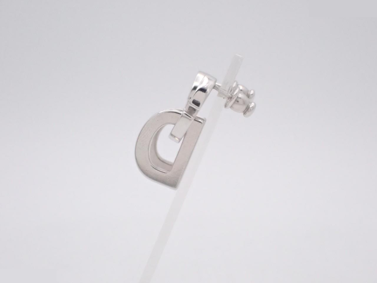 CD logo rhinestone swing earrings — view 3