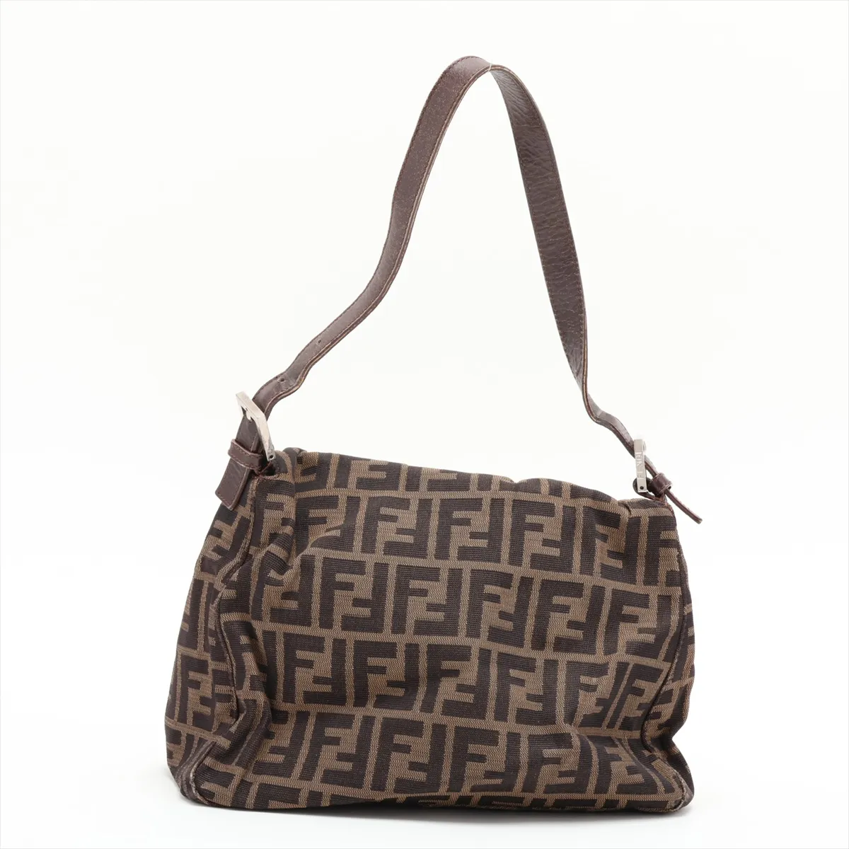 Zucca Mamma Bucket Canvas x Leather Shoulder Bag, Brown — view 2