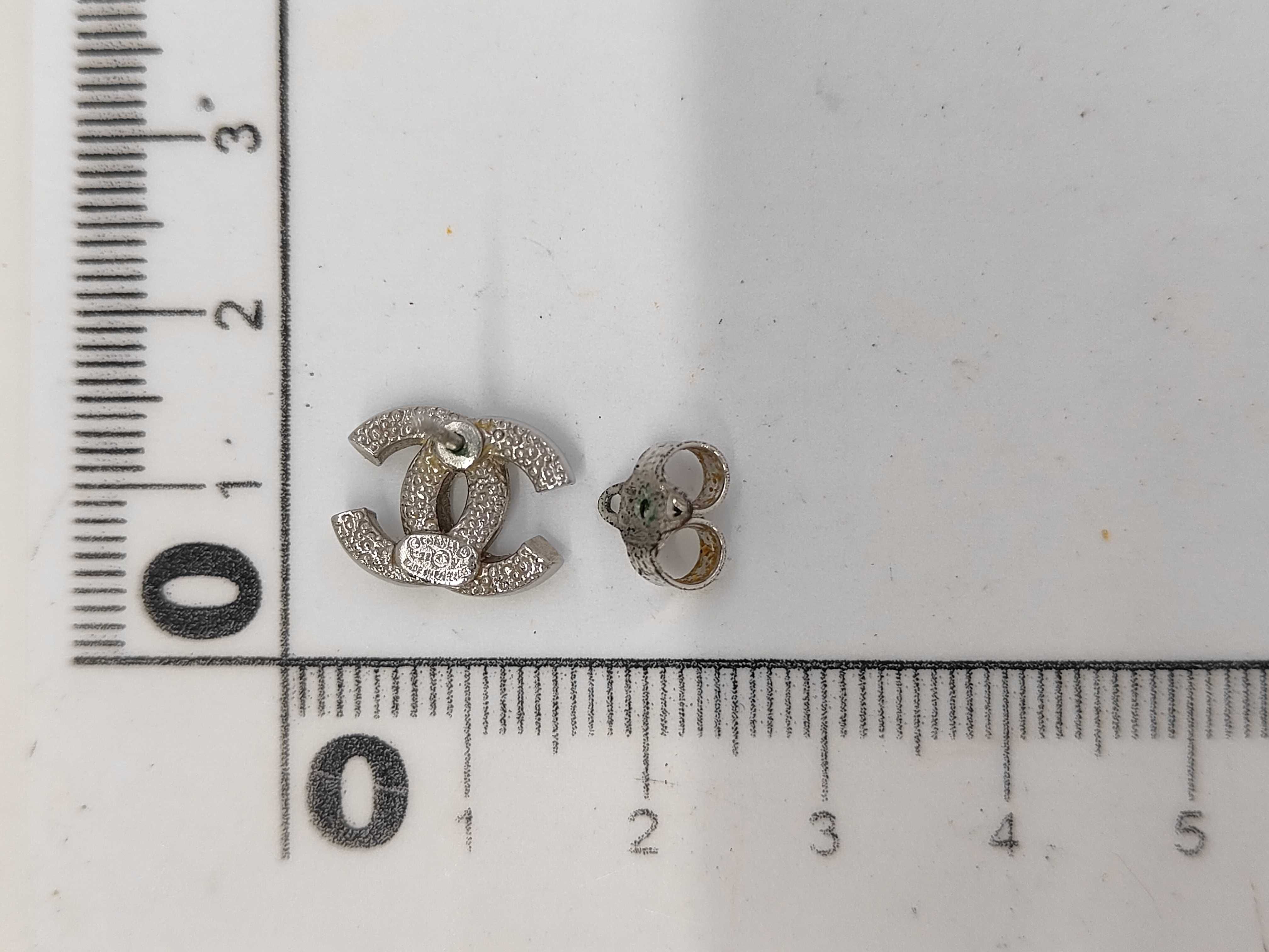 C22 V Coco Mark Rhinestone Earrings One Side Only Earrings — view 6