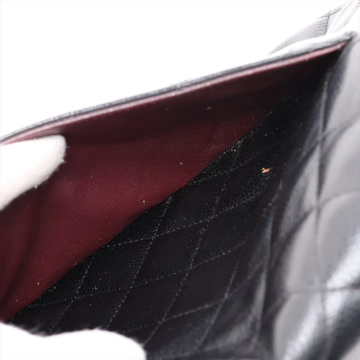 Large Matelassé 30 Caviar Skin Double Flap Double Chain Bag, Black with Gold Hardware, 19643429, Serial Number 19-series, A58600 — view 10