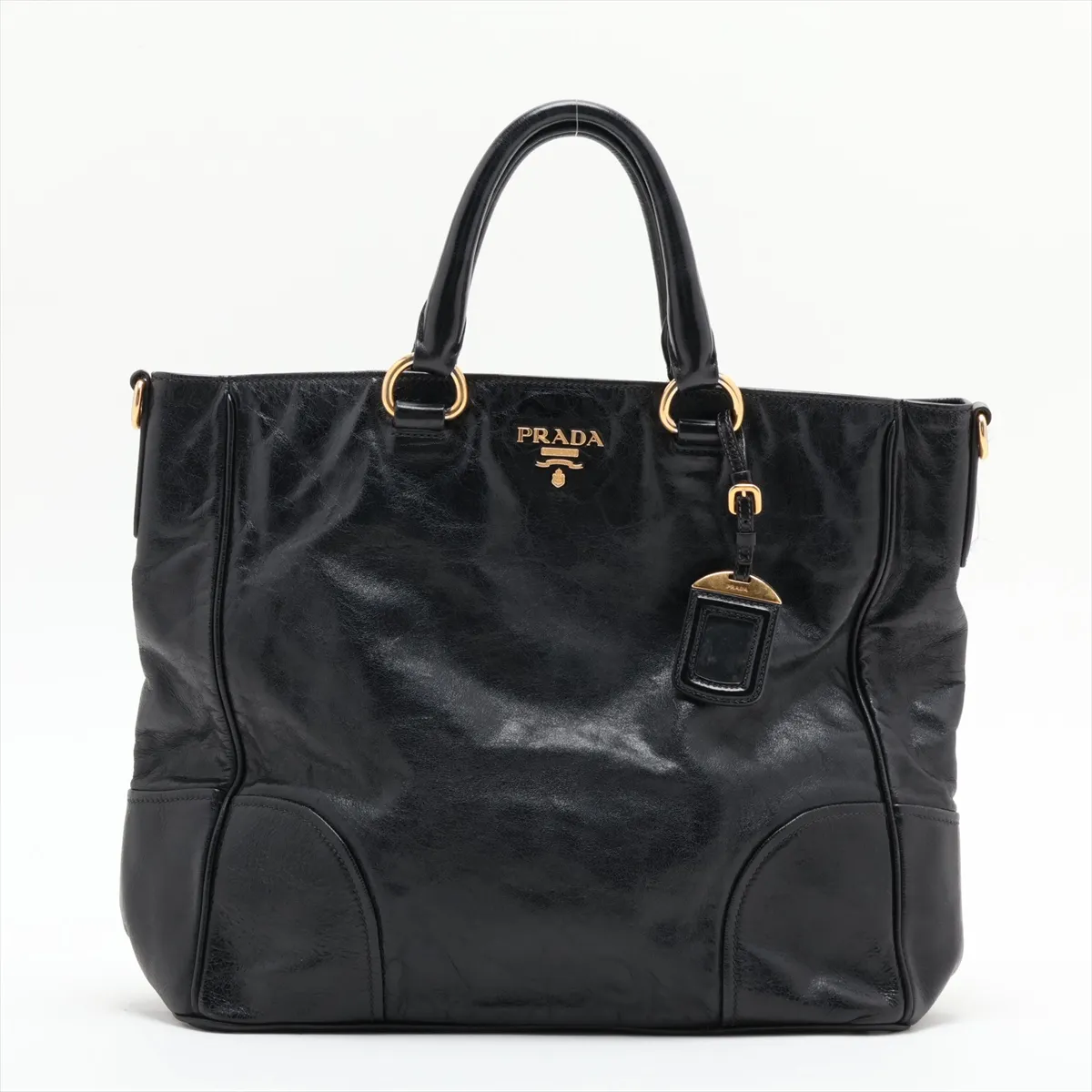 Leather Tote Bag, Black