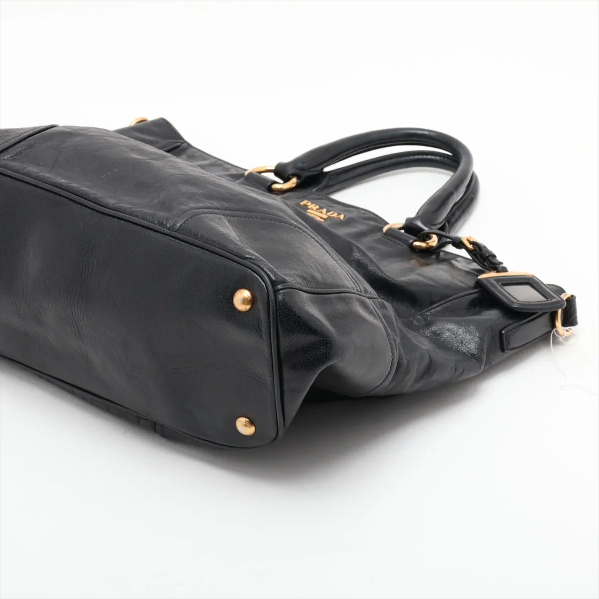 Leather Tote Bag, Black — view 3