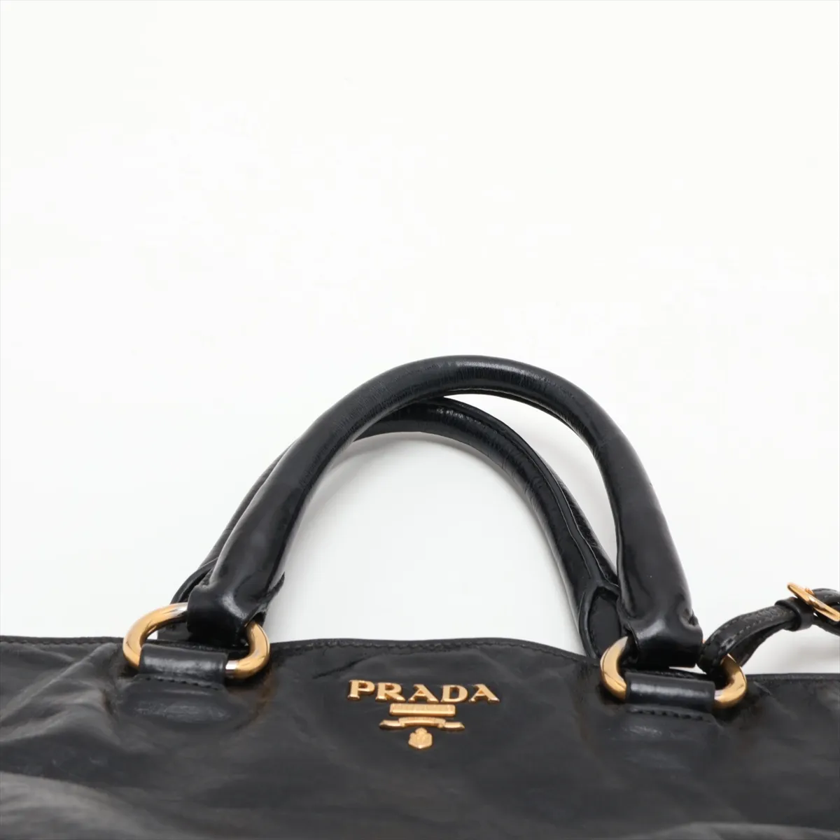 Leather Tote Bag, Black — view 6