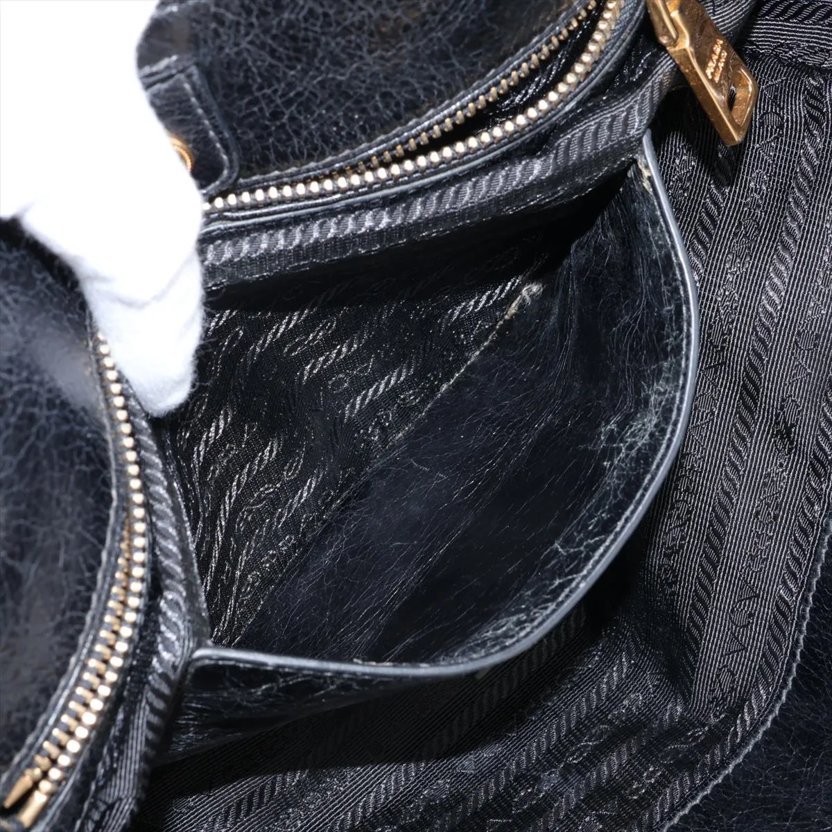 Leather Tote Bag, Black — view 9