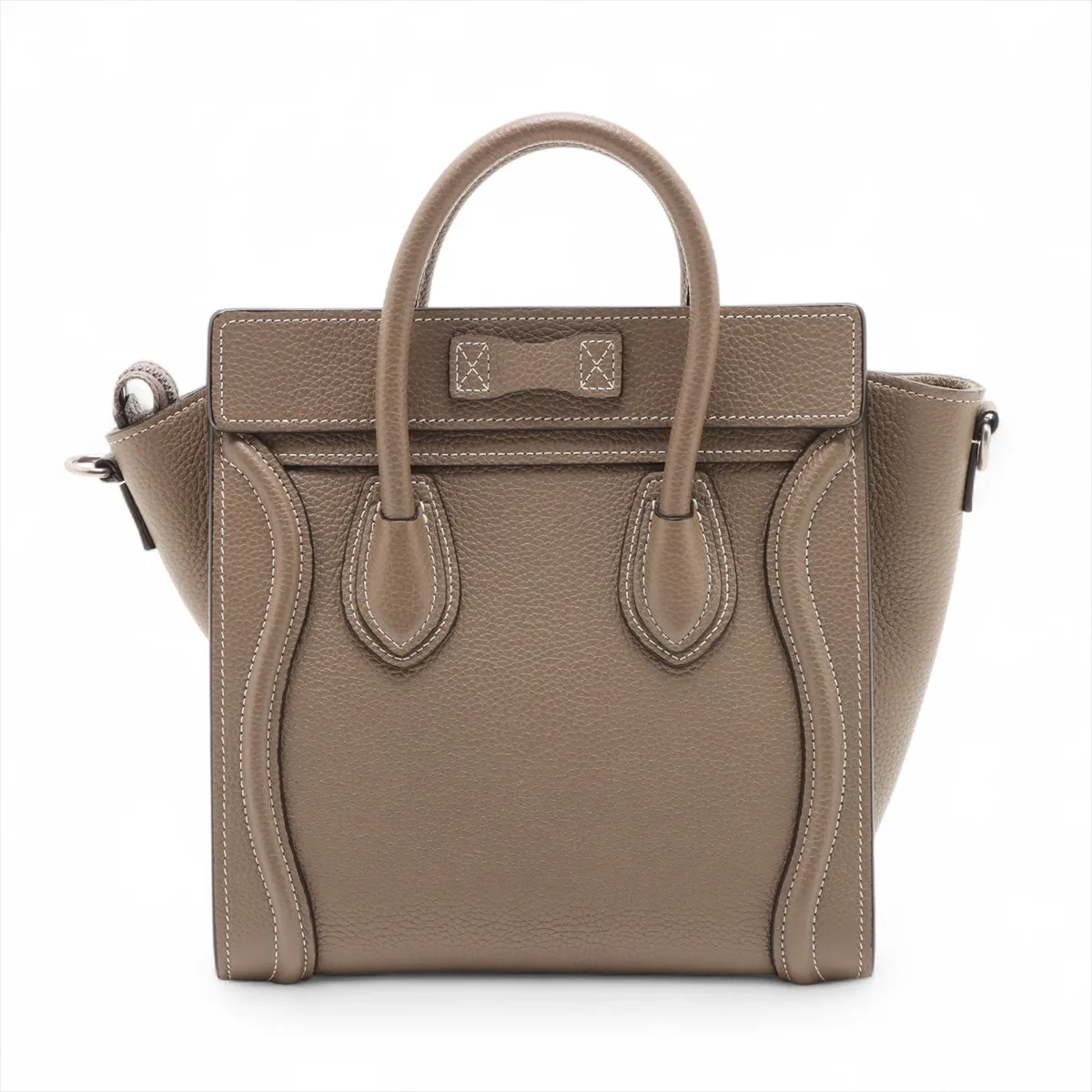 Luggage Nano Shopper Leather 2-Way Handbag, Beige — view 2