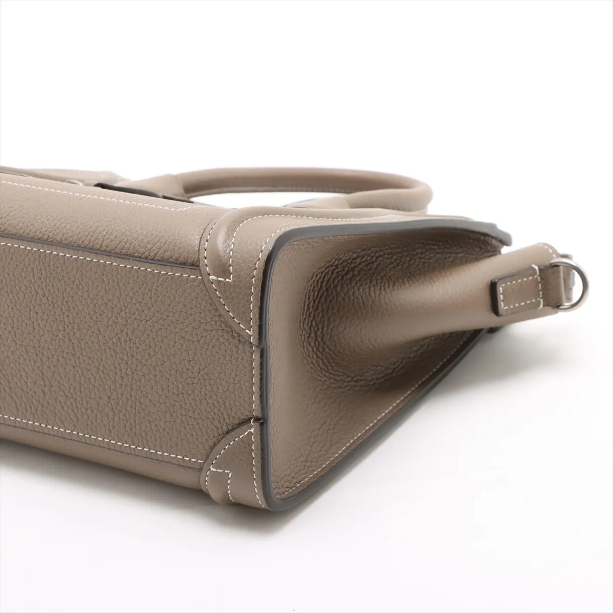 Luggage Nano Shopper Leather 2-Way Handbag, Beige — view 3
