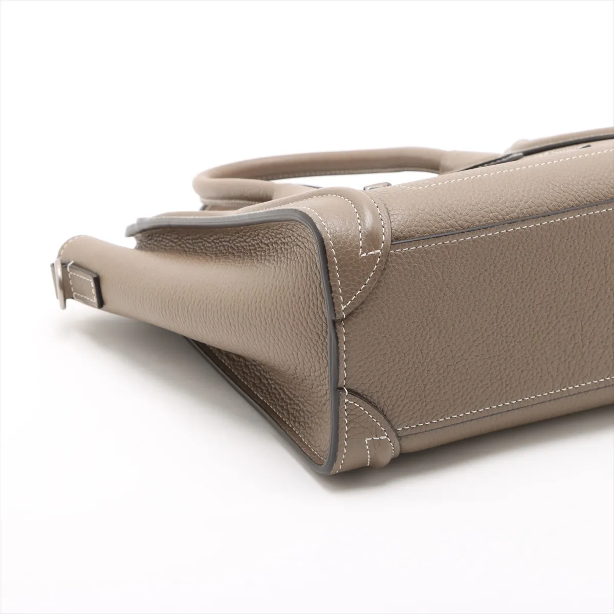 Luggage Nano Shopper Leather 2-Way Handbag, Beige — view 4