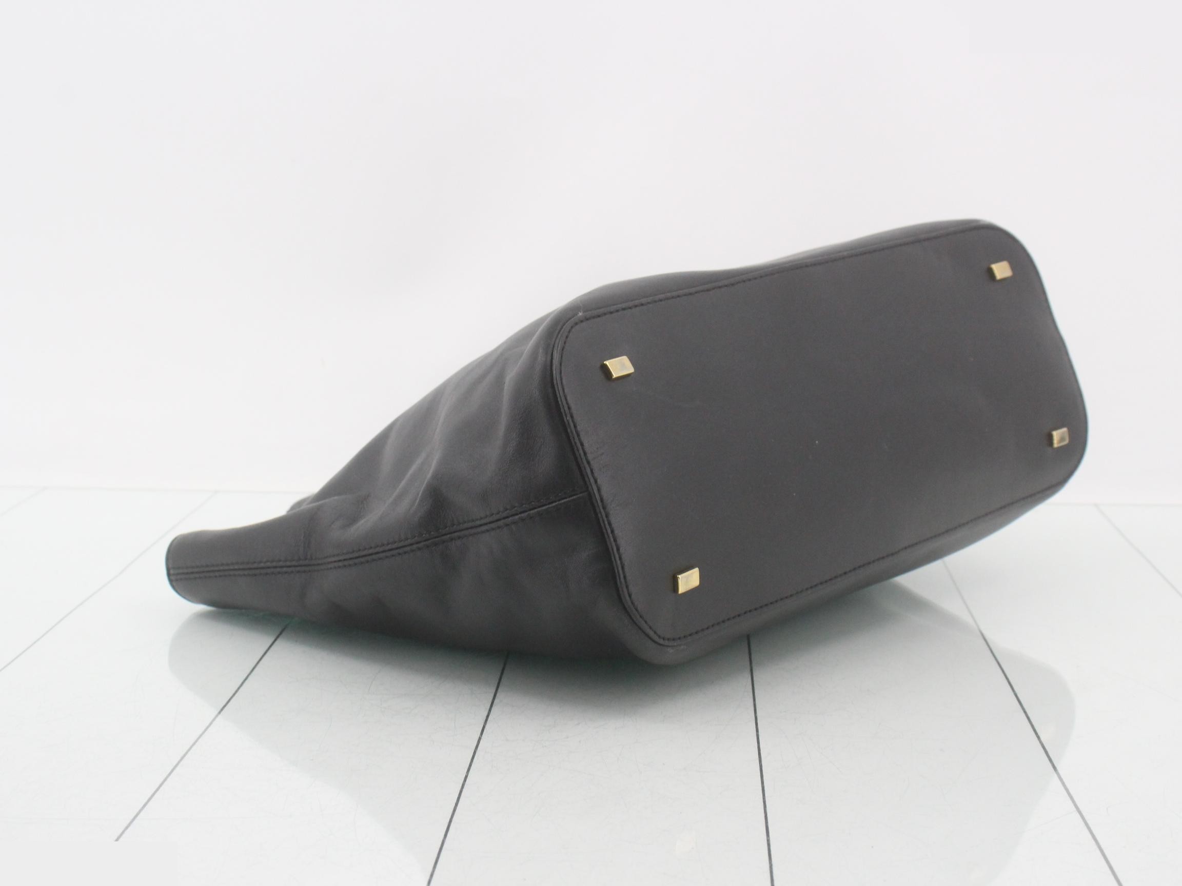 Leather handbag, black — view 5