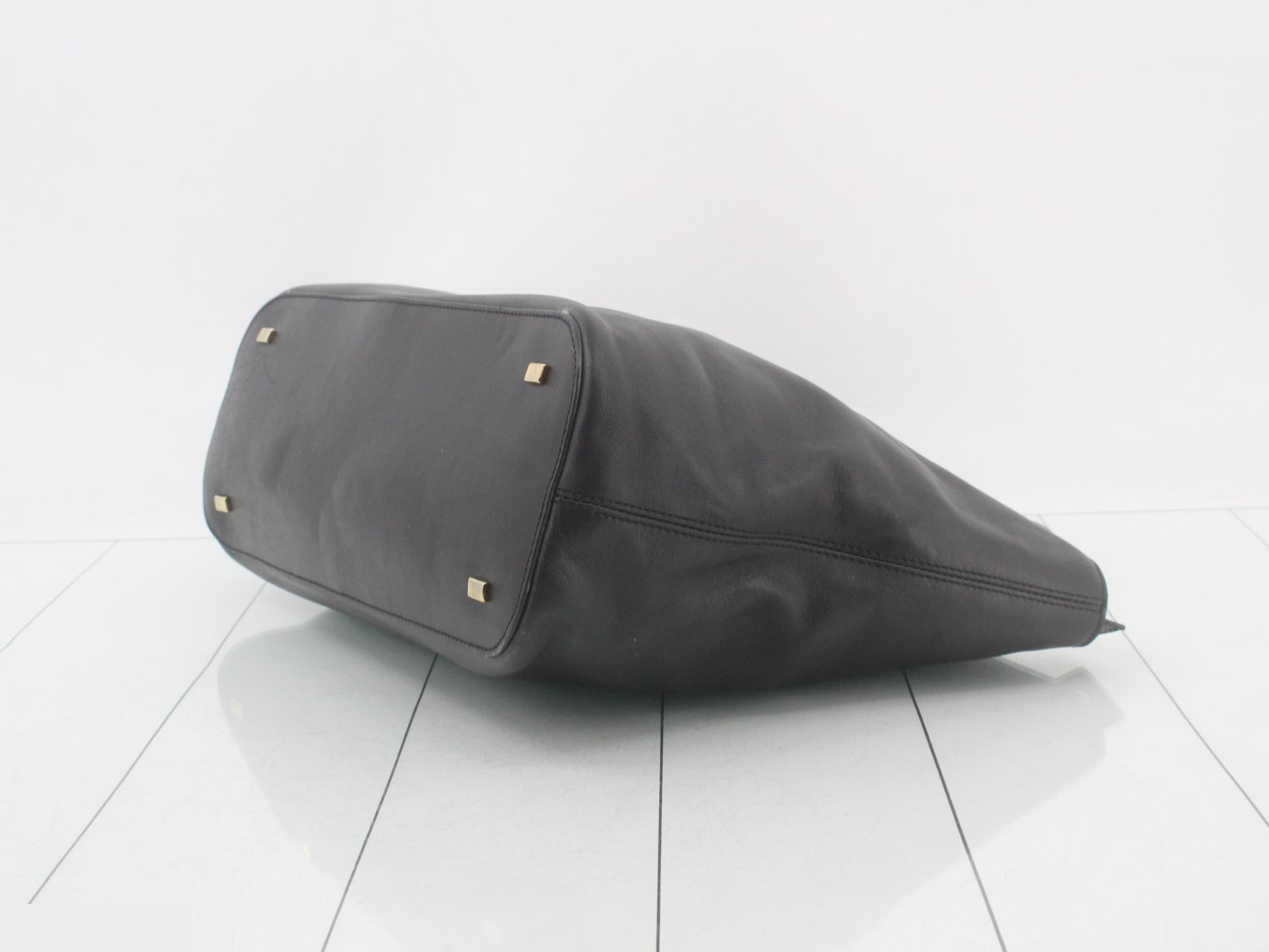 Leather handbag, black — view 6