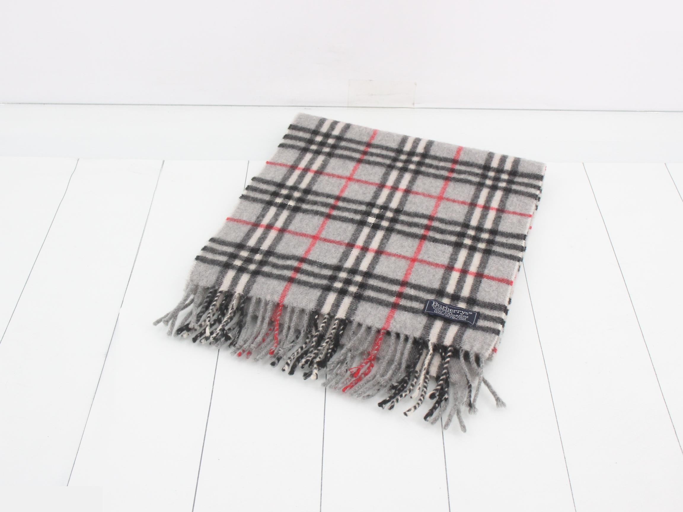Nova Check Scarf, Gray, 100% Cashmere