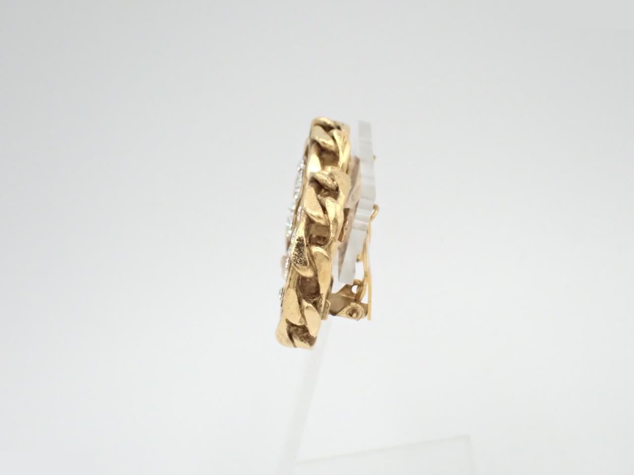 Earrings with Coco Mark design, gold. — view 3