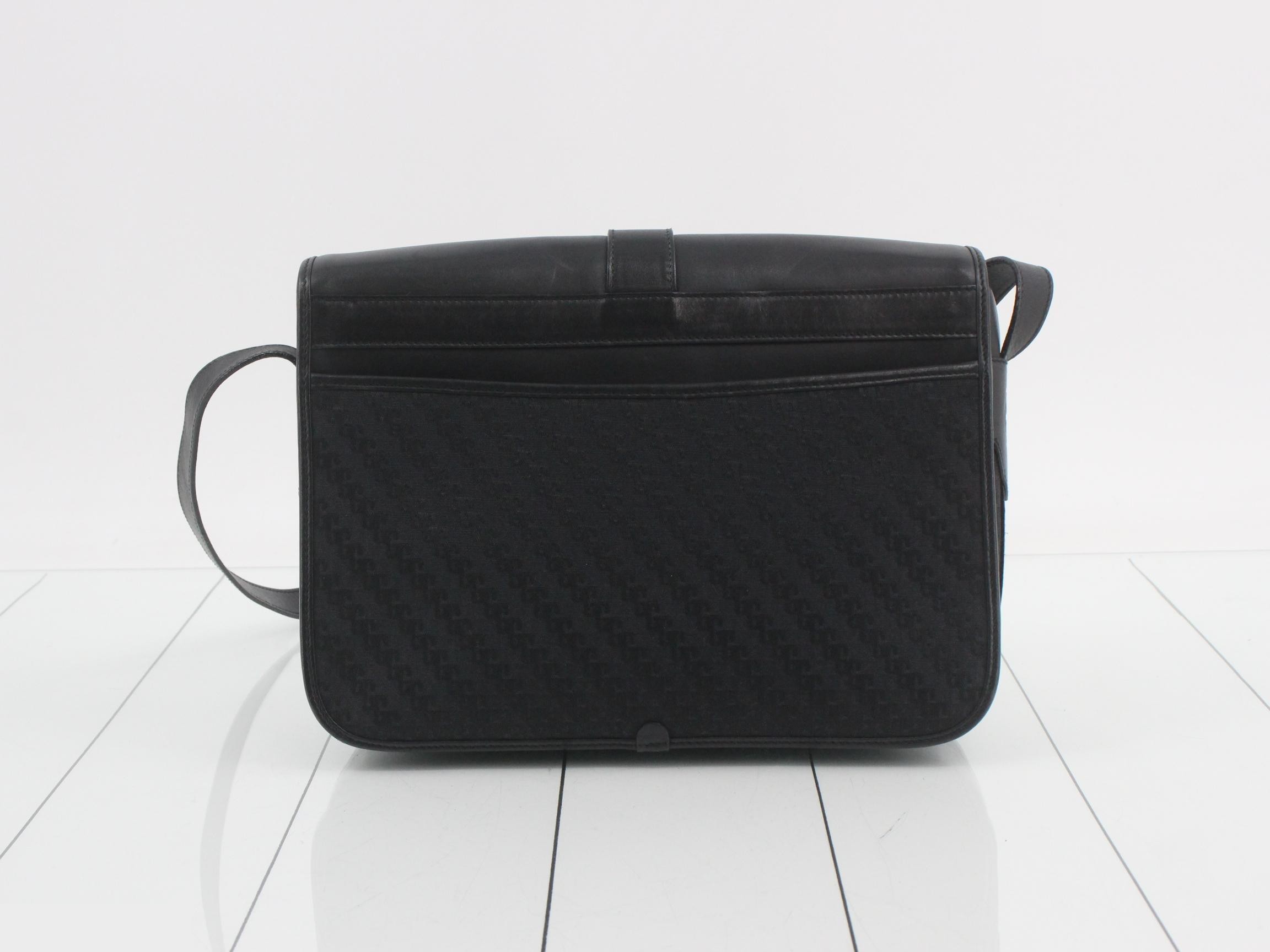 Canvas/Leather GG Pattern Shoulder Bag, Black — view 2