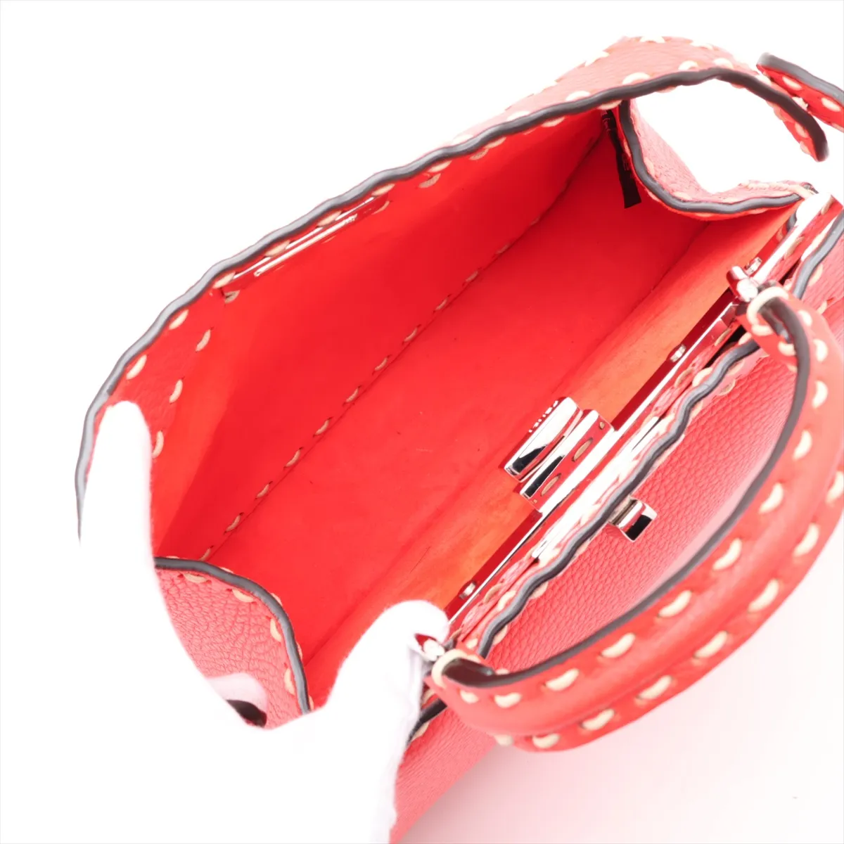 Selleria Peekaboo I.U Small Leather 2-Way Handbag, Red, 8BN327 — view 8
