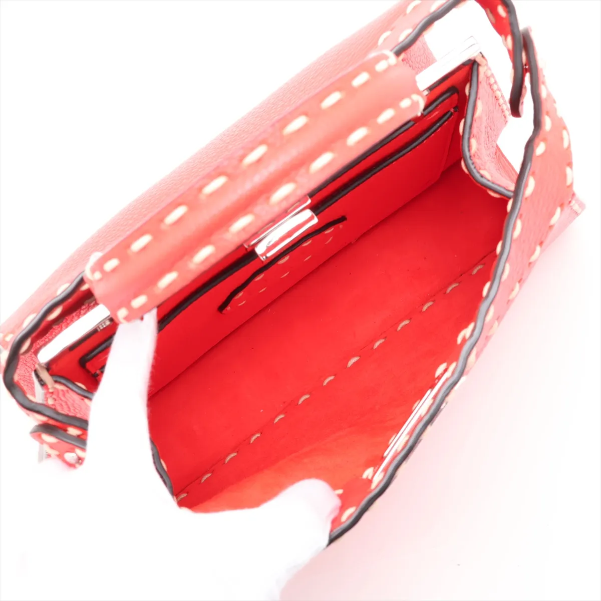 Selleria Peekaboo I.U Small Leather 2-Way Handbag, Red, 8BN327 — view 9
