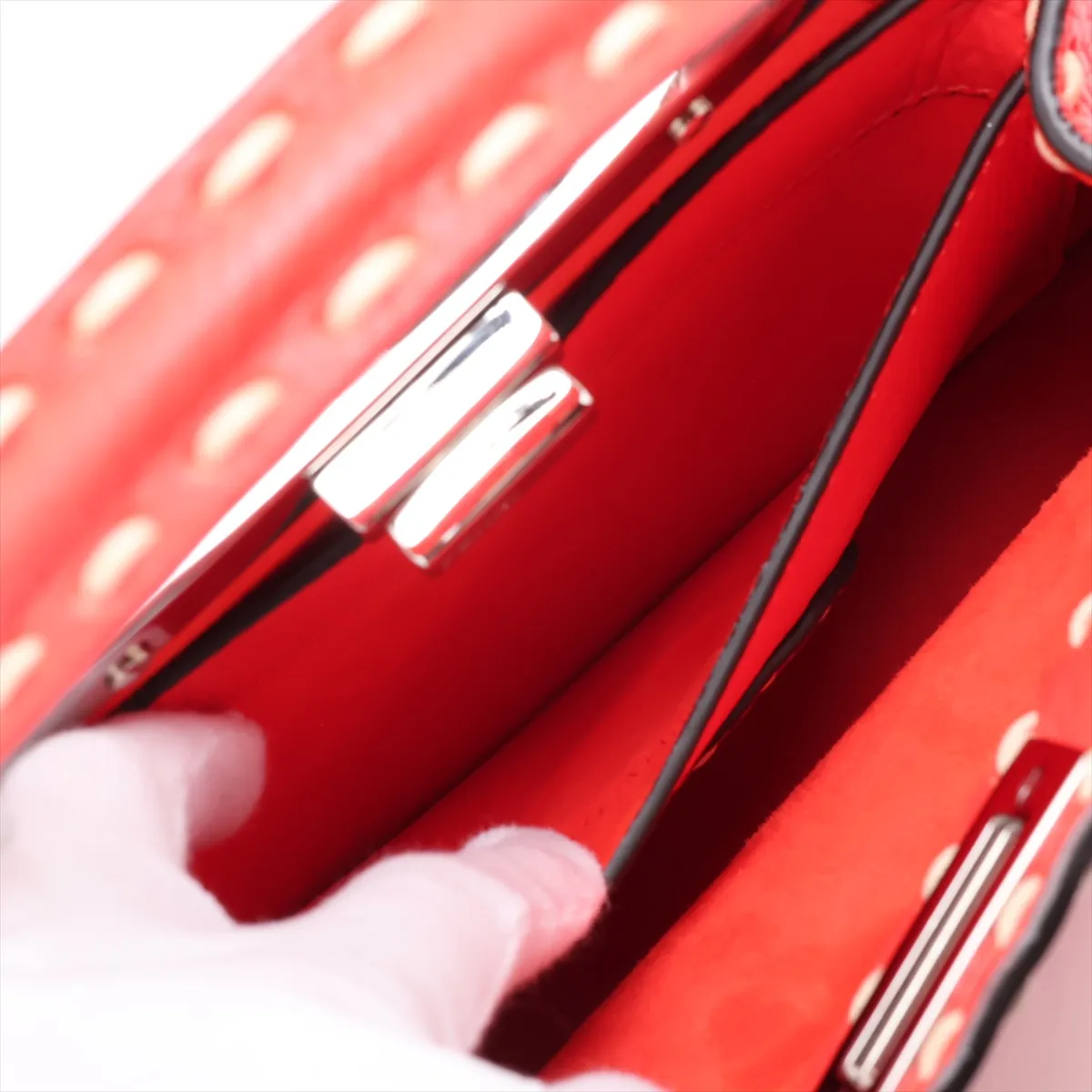 Selleria Peekaboo I.U Small Leather 2-Way Handbag, Red, 8BN327 — view 10