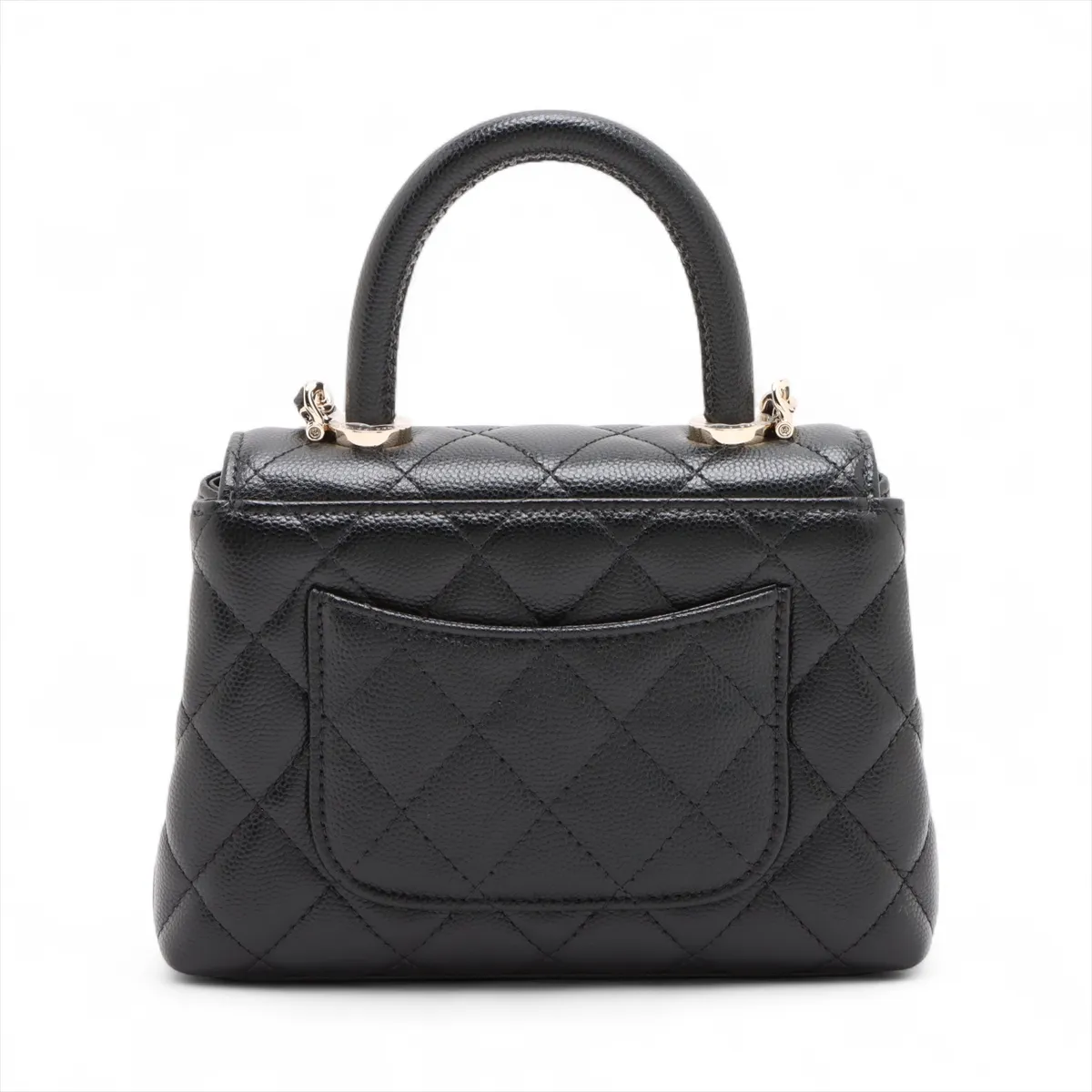 Coco Handle Mini Caviar Skin 2-Way Handbag, Black with Gold Hardware, Random Serial Number AP4244 — view 2