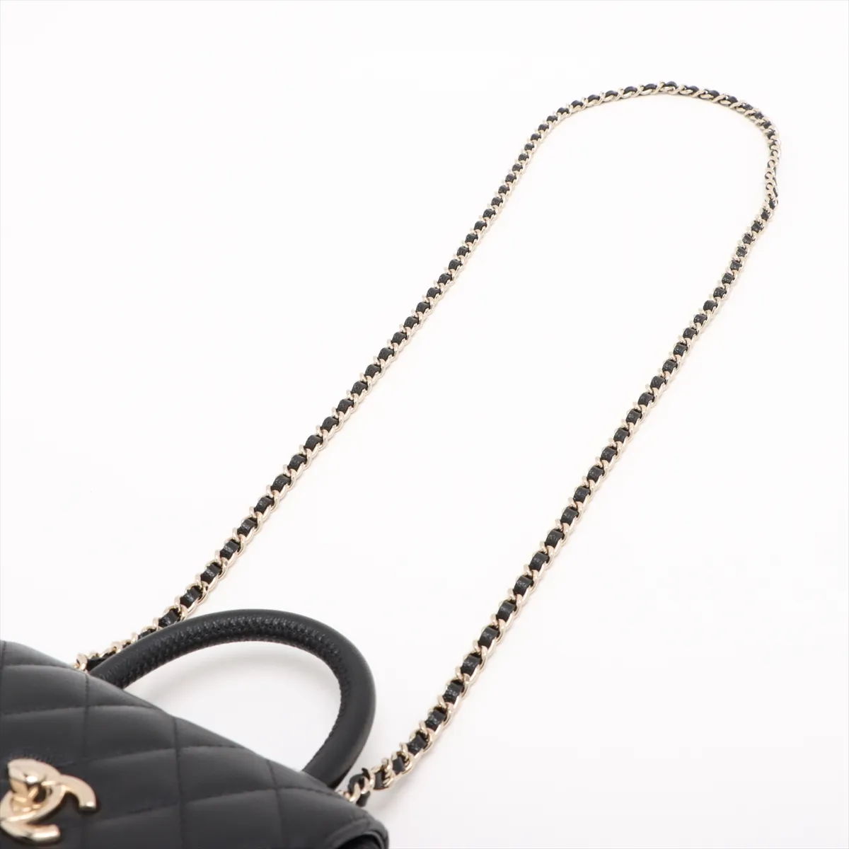 Coco Handle Mini Caviar Skin 2-Way Handbag, Black with Gold Hardware, Random Serial Number AP4244 — view 7