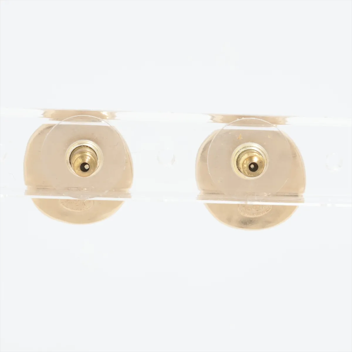 Coco Mark F21K Earrings (Pair) GP x Rhinestone Gold. Shows signs of wear: — view 2