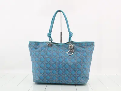 Cannage Print Canvas Tote Bag
