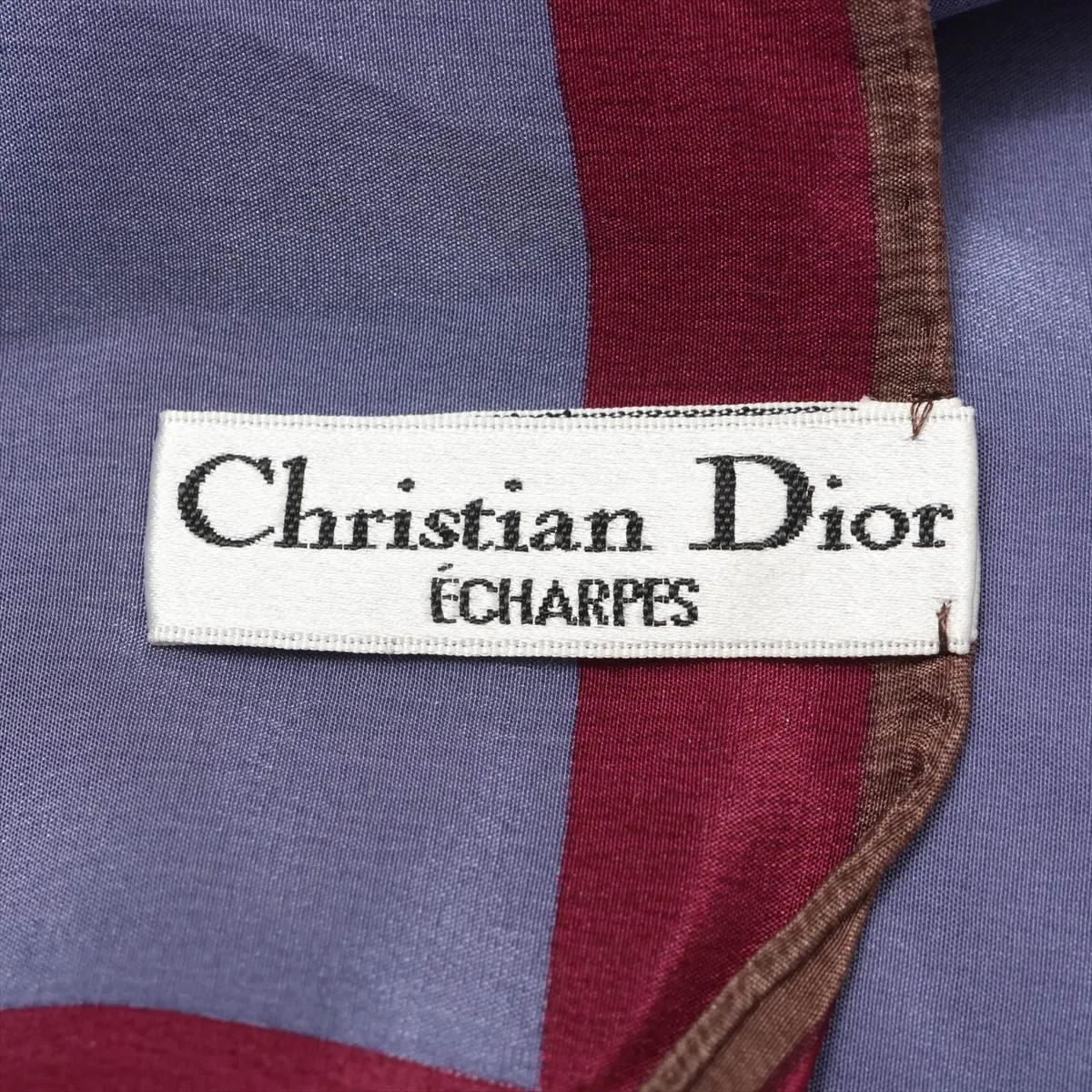 Scarf Silk Navy x Bordeaux Thread Fuzz Thread Wrinkle — view 6