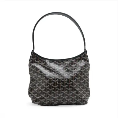 Bohème PVC x Leather Shoulder Bag, Black