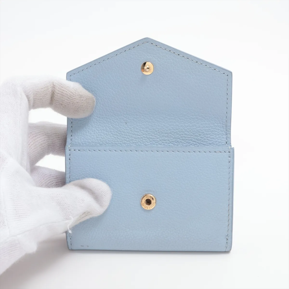 Taurillon Portefeuille Lock Mini M81348 (Serial Number Unknown) Blue Compact Wallet — view 3