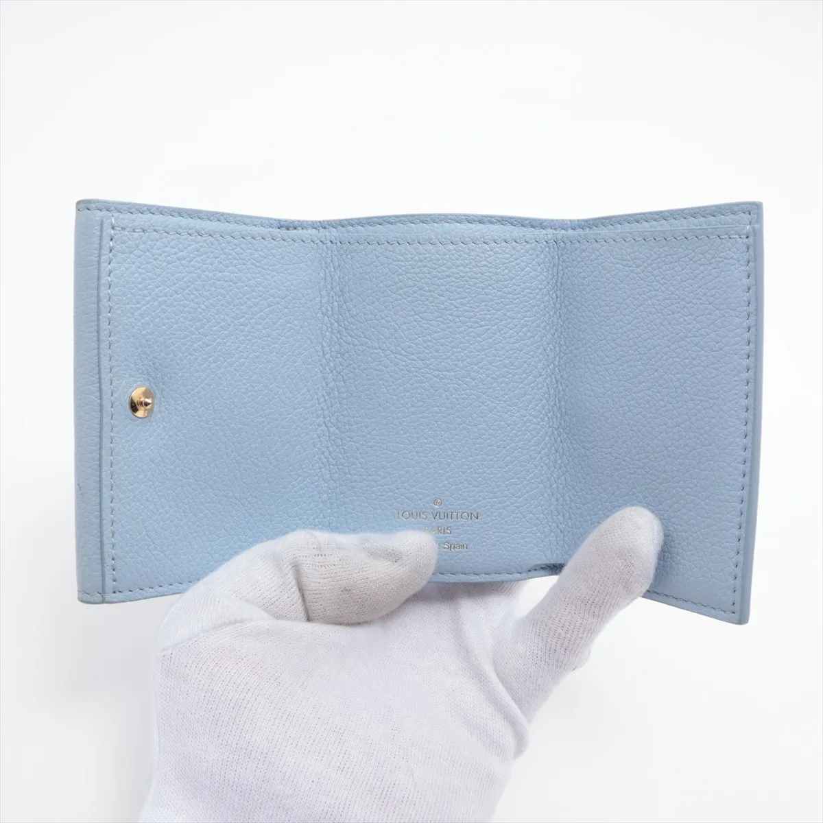 Taurillon Portefeuille Lock Mini M81348 (Serial Number Unknown) Blue Compact Wallet — view 5