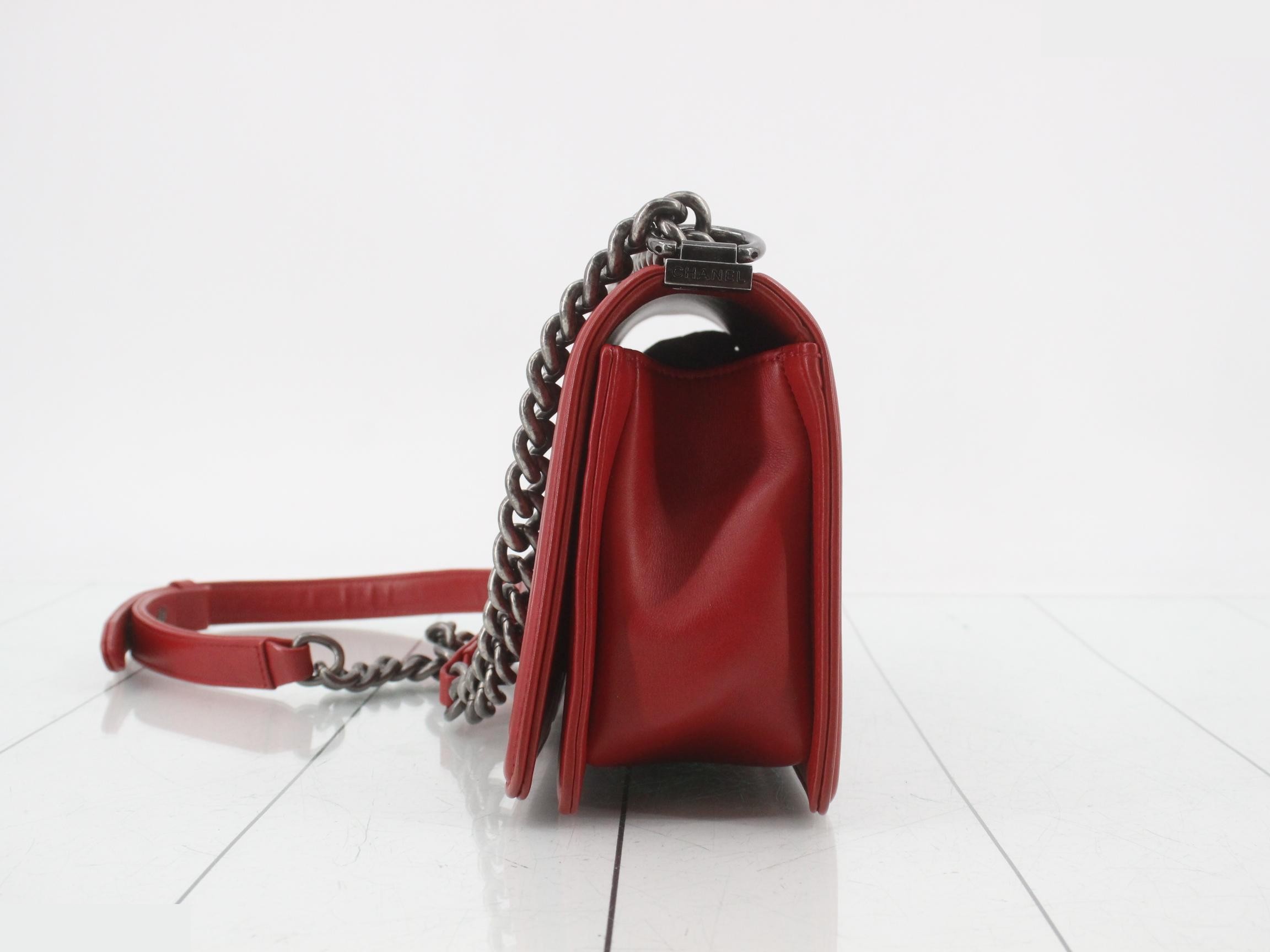 Boy Chanel Matelassé Lambskin Chain Shoulder Bag — view 3