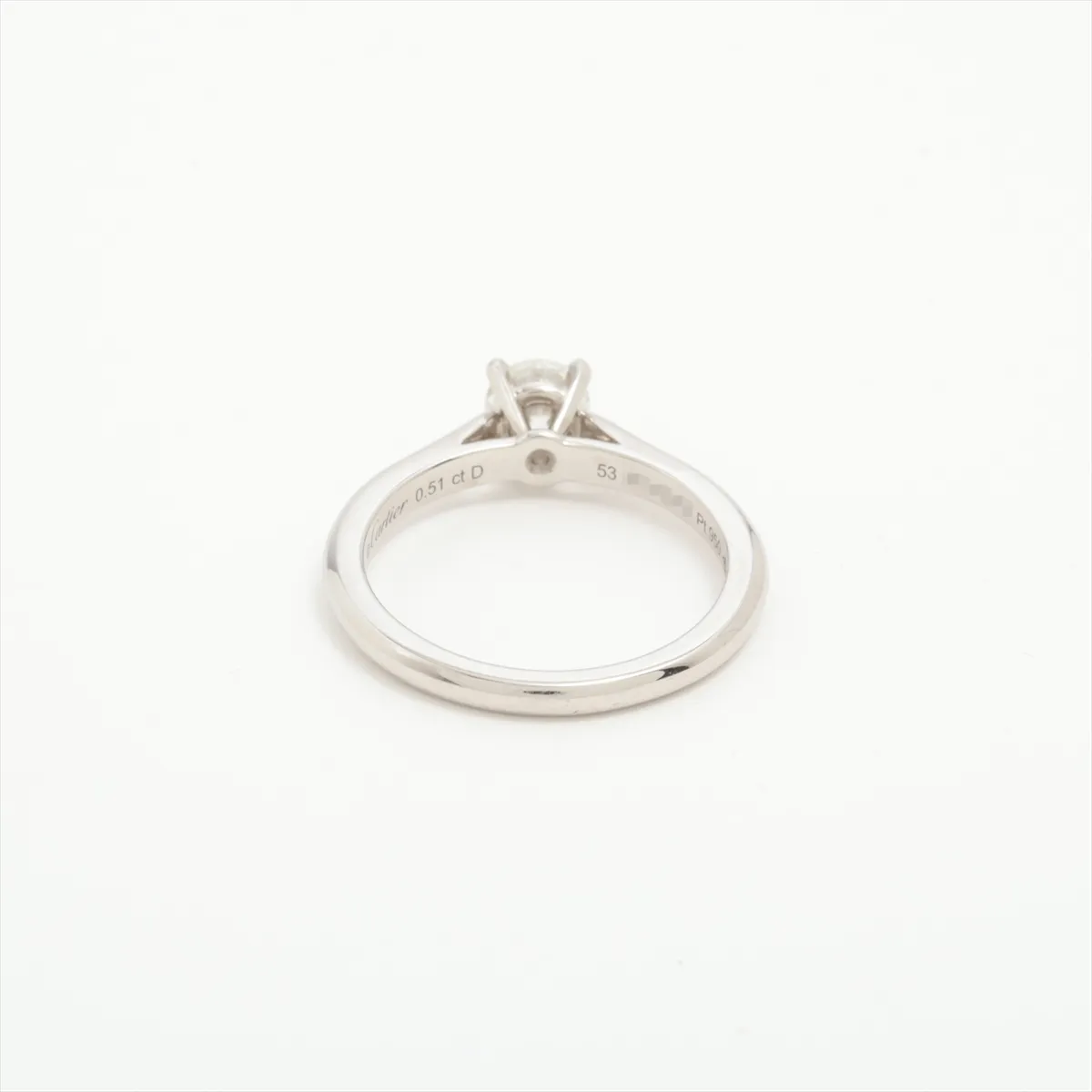 Solitaire 1895 Diamond Ring, Pt950, 4.8g, 0.51 diamonds per inch, size 53, WOW609, GIA No.2467626151 — view 2
