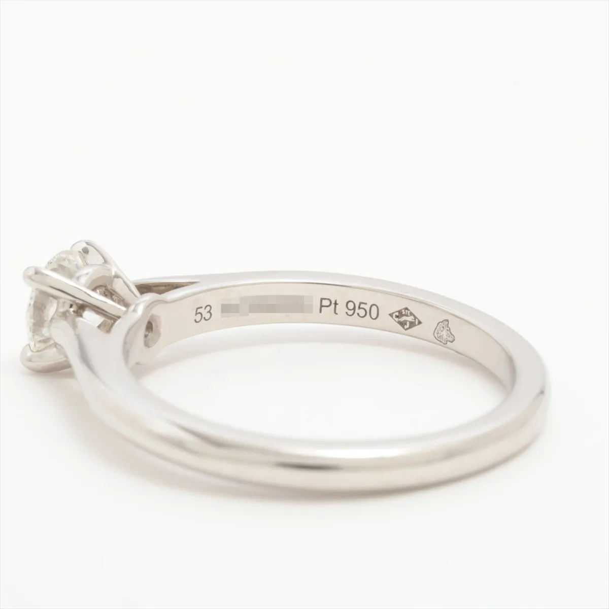 Solitaire 1895 Diamond Ring, Pt950, 4.8g, 0.51 diamonds per inch, size 53, WOW609, GIA No.2467626151 — view 4