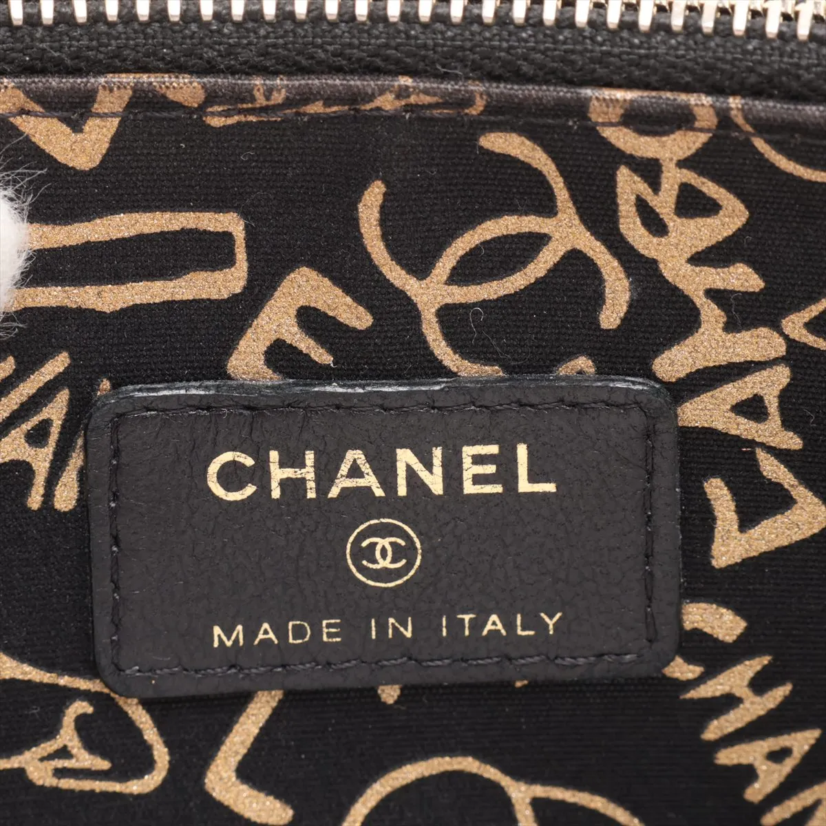 Matelassé Lambskin Chain Wallet, Black with Gold Hardware, 28039480, Serial Number 28 — view 9
