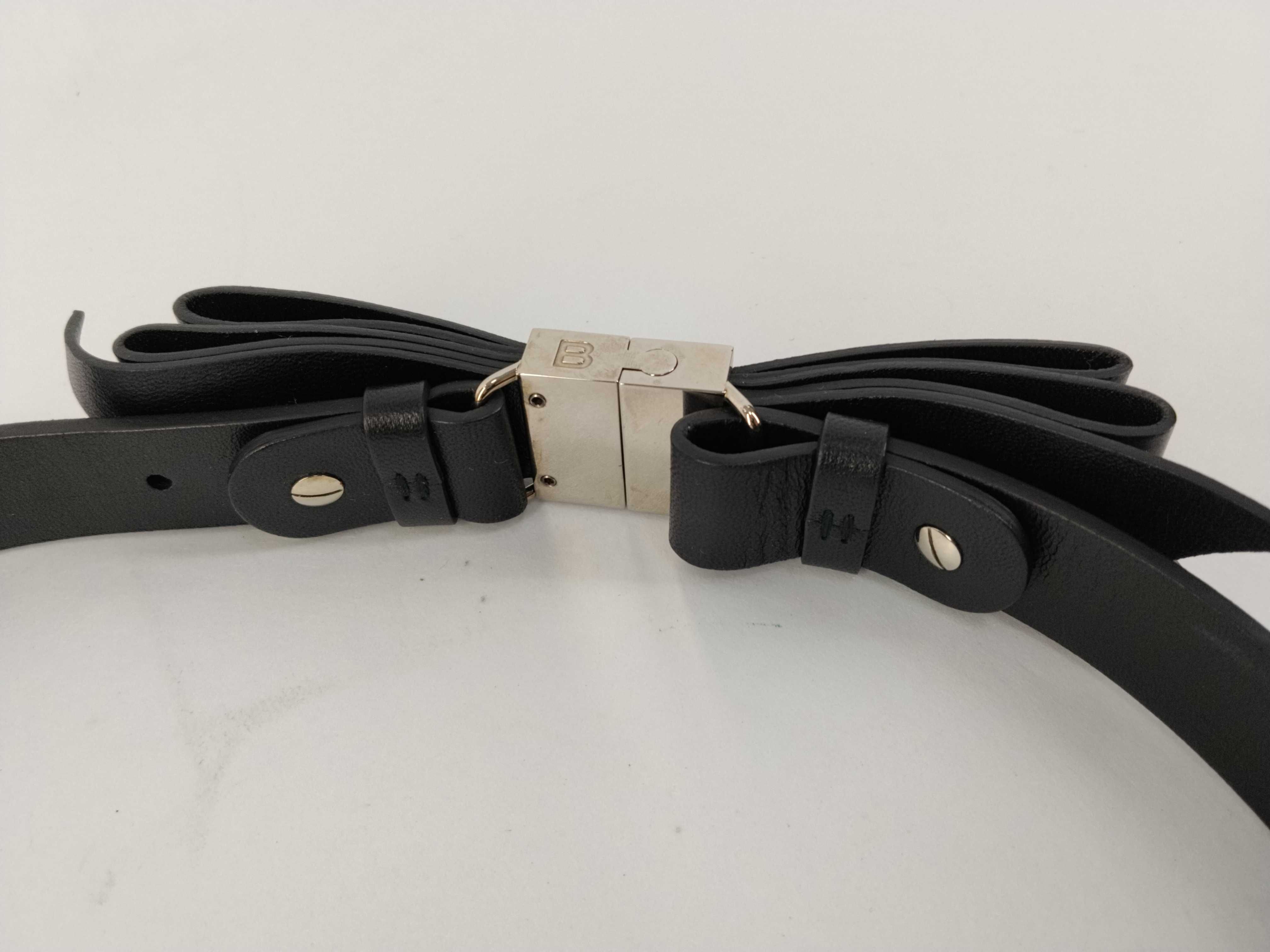 Ribbon Black Leather Belt (Comes with box, dust bag, and booklet) — view 3