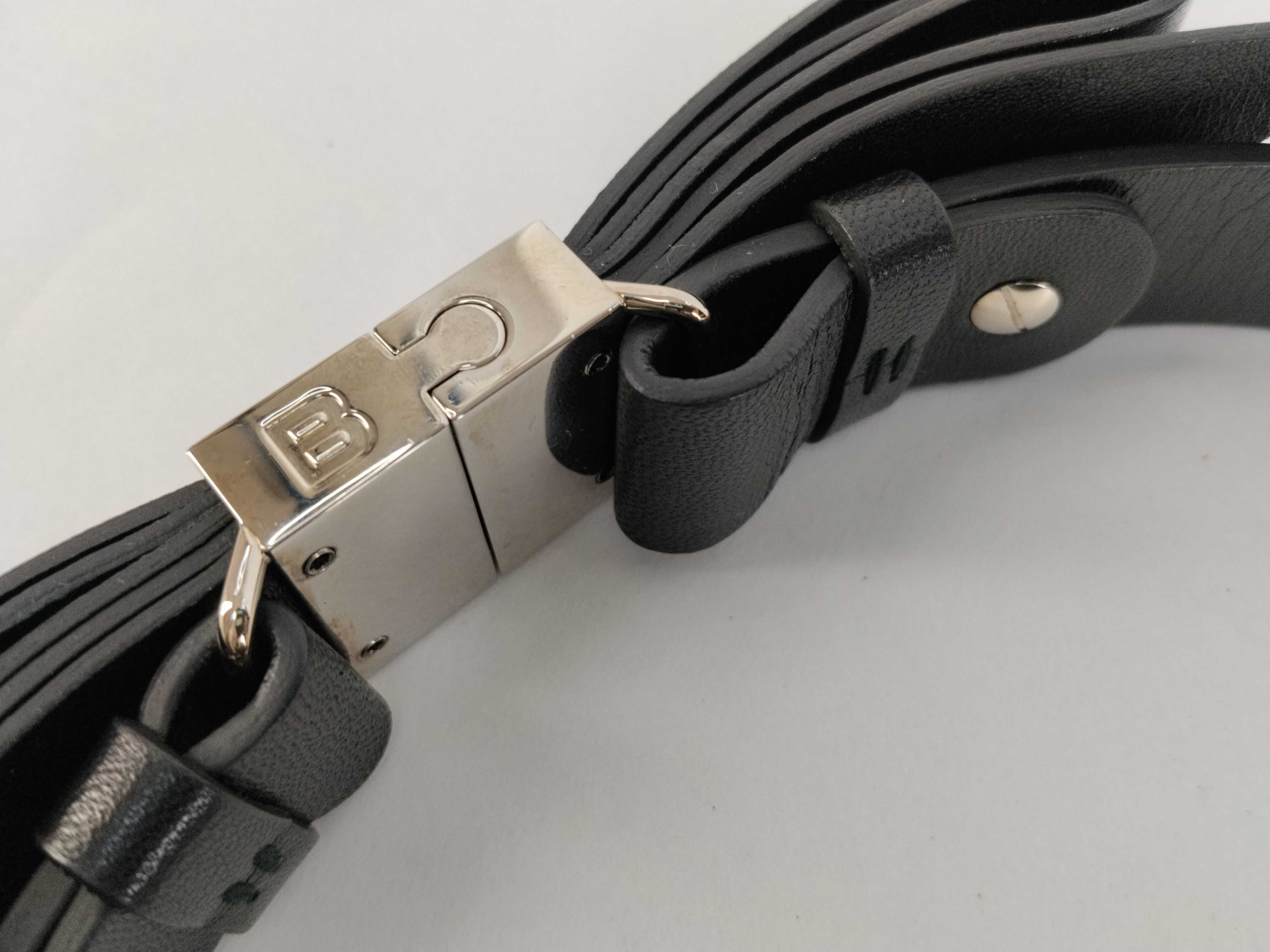 Ribbon Black Leather Belt (Comes with box, dust bag, and booklet) — view 6