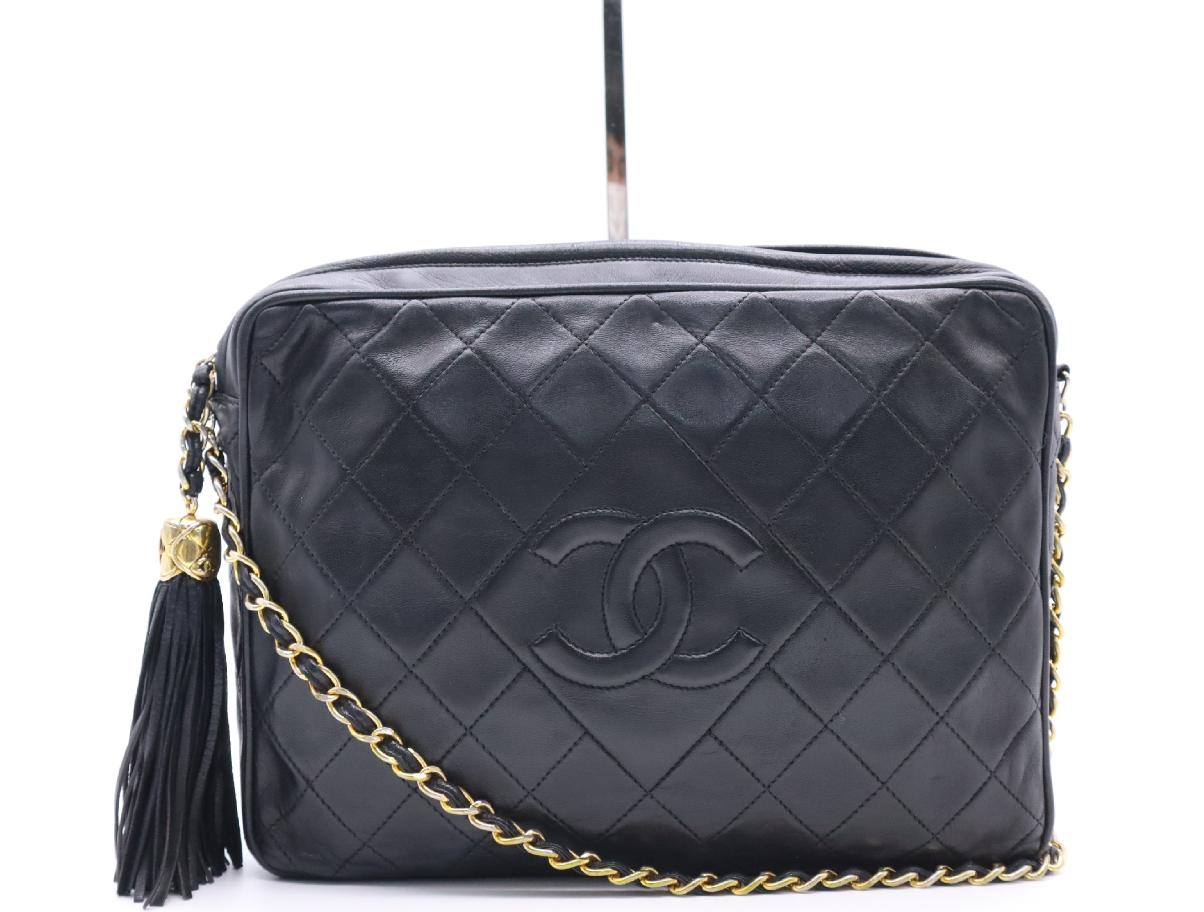 Coco Mark Chain Shoulder Bag, Black, Gold Hardware, Seal, 1570551 Shoulder Bag