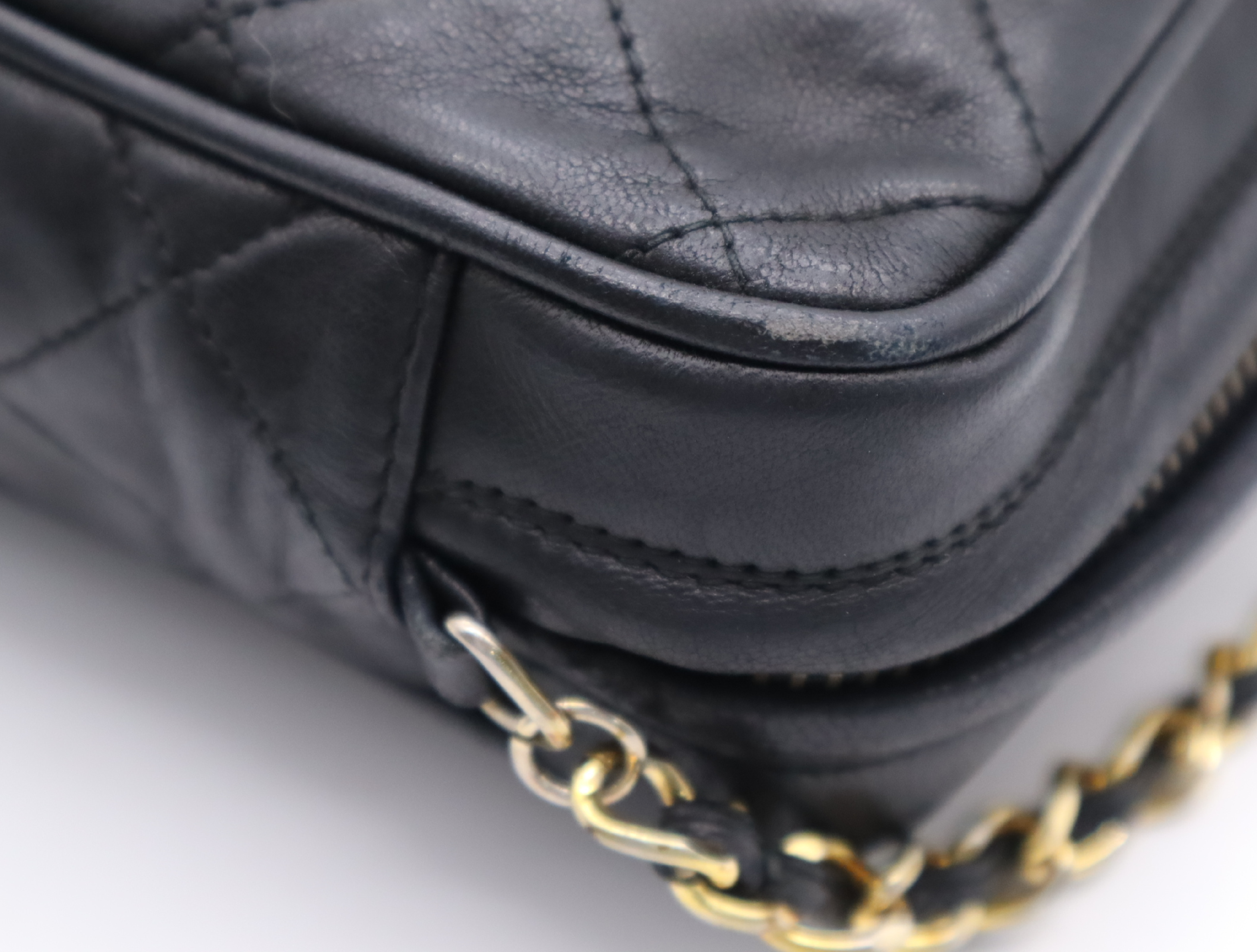 Coco Mark Chain Shoulder Bag, Black, Gold Hardware, Seal, 1570551 Shoulder Bag — view 8