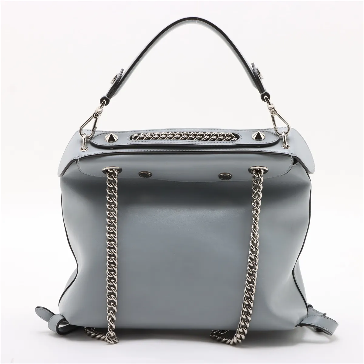 Back to School Leather x Studs Backpack/Rucksack Blue 8BZ042 — view 2