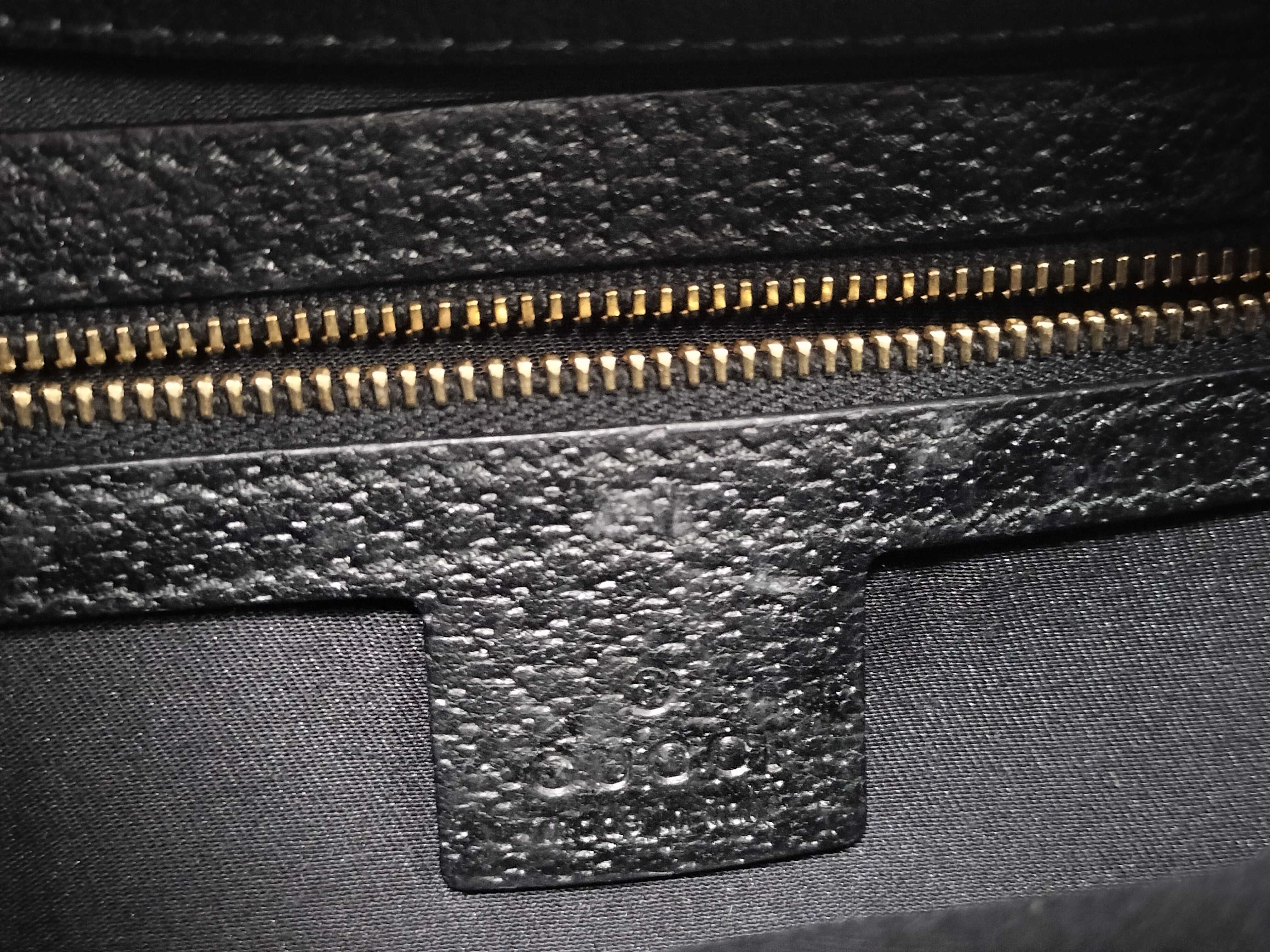 Bamboo Shoulder Bag, Black Canvas GG Monogram, 137577 — view 12
