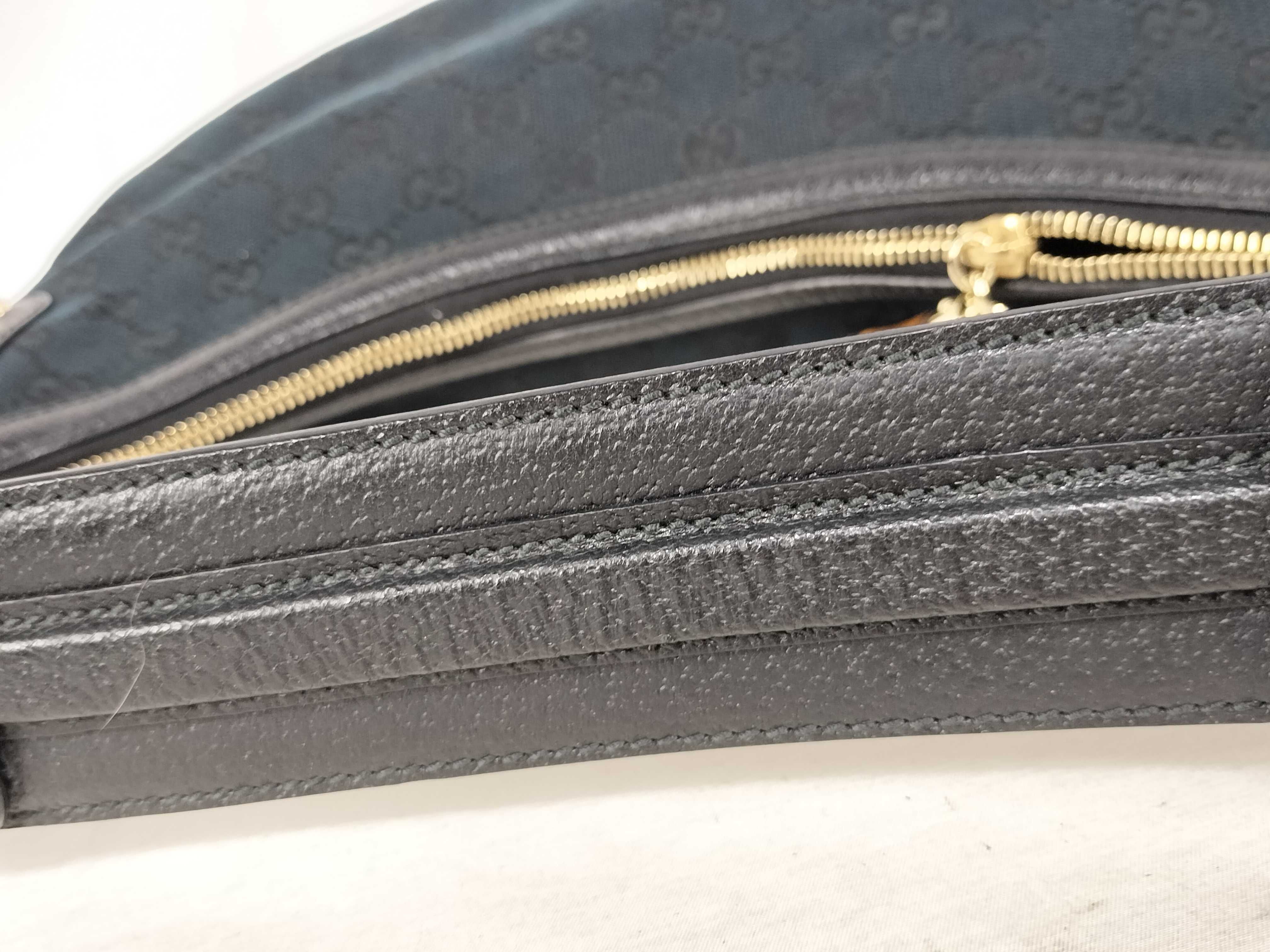 Bamboo Shoulder Bag, Black Canvas GG Monogram, 137577 — view 4