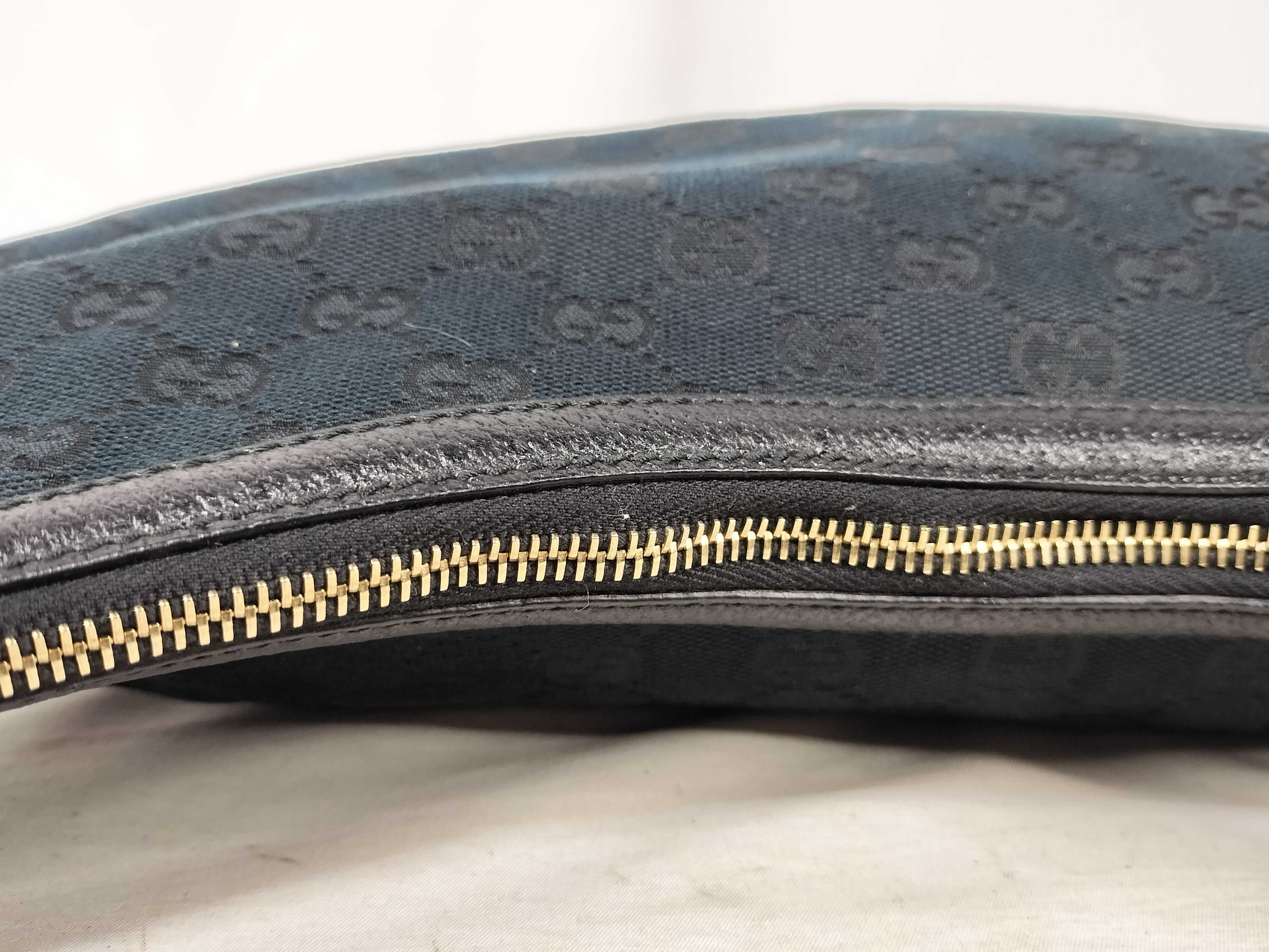 Bamboo Shoulder Bag, Black Canvas GG Monogram, 137577 — view 6