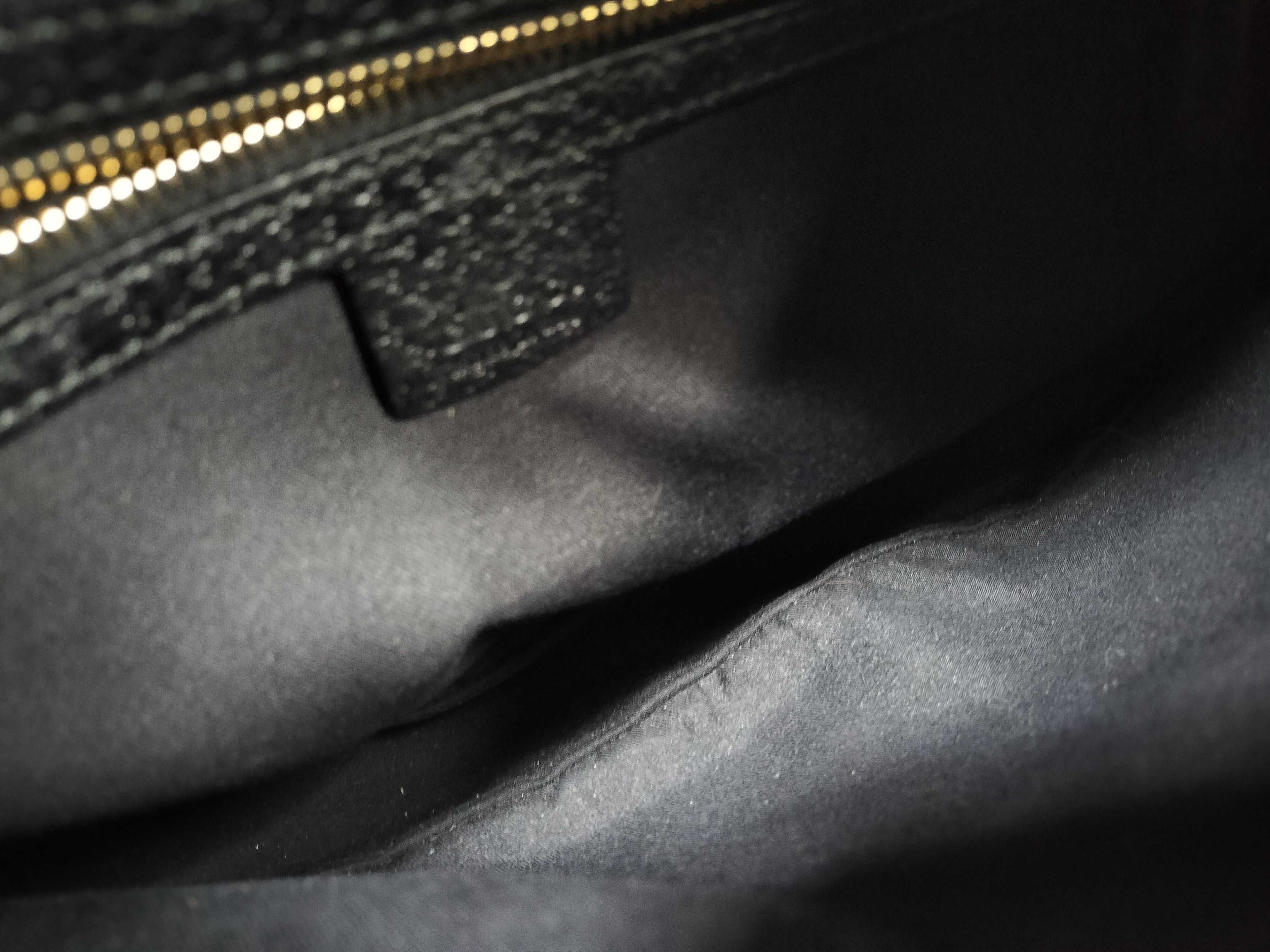 Bamboo Shoulder Bag, Black Canvas GG Monogram, 137577 — view 10