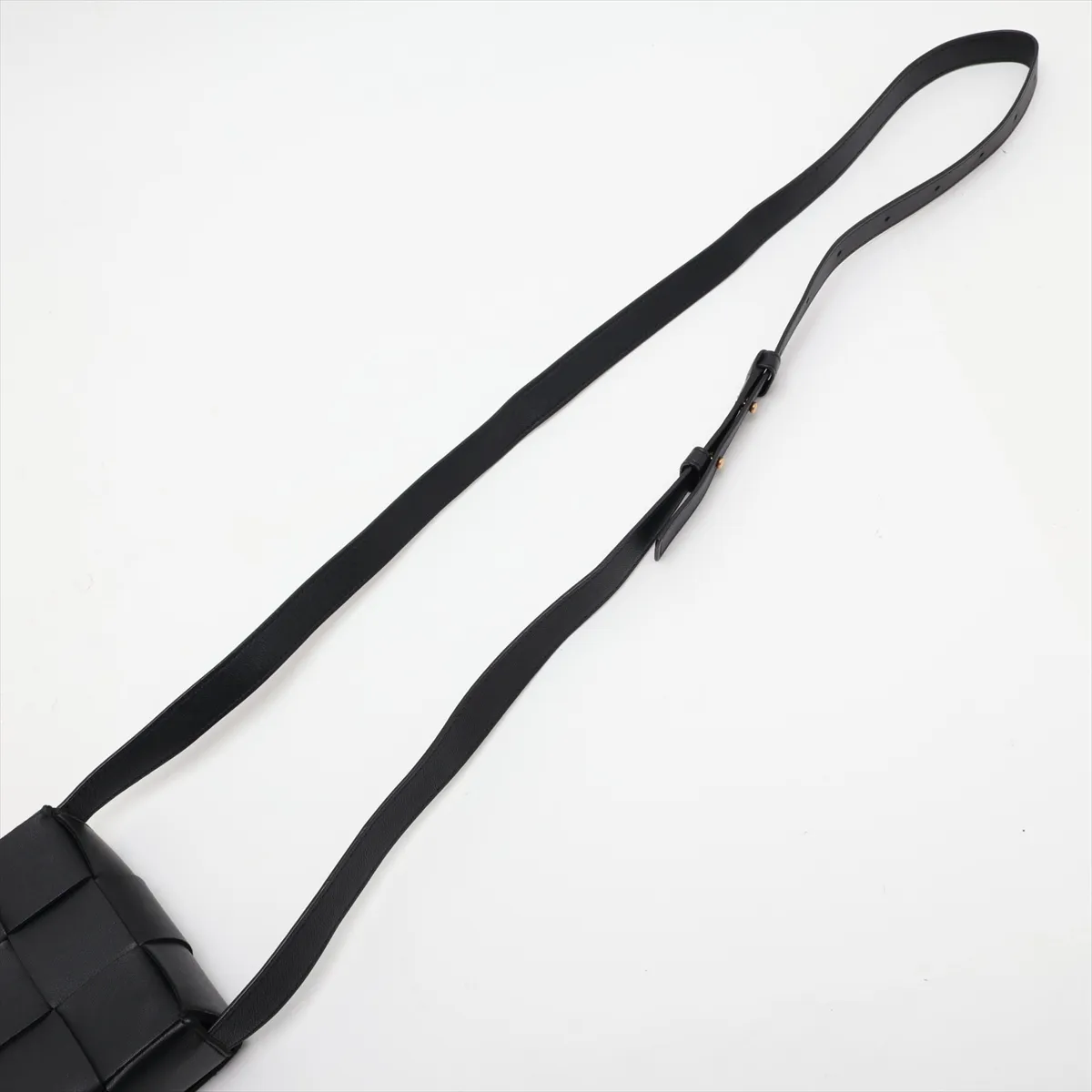 Maxi Intrecciato Candy Cassette Leather Shoulder Bag, Black — view 5