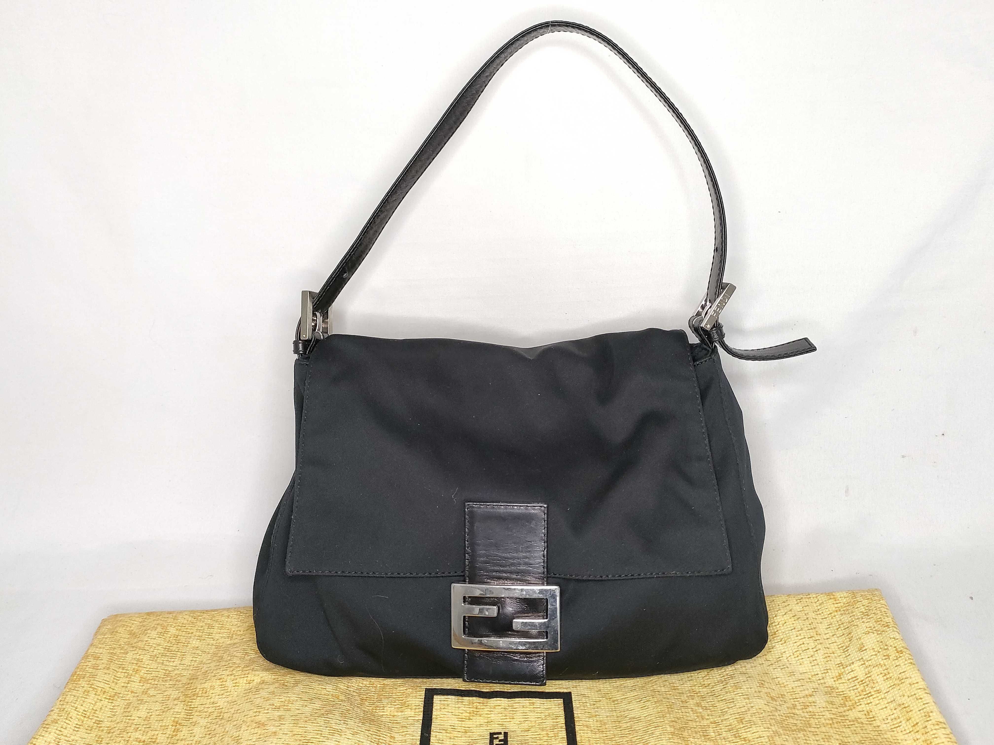Mamma Fendi 2321 26325 093 Mamma Bucket Shoulder Bag Cotton Jersey Black Shoulder Bag