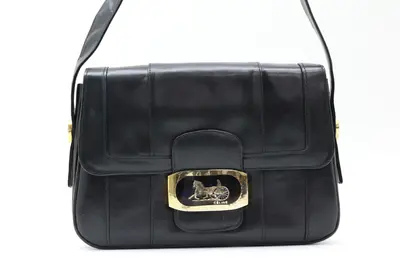 Leather Carriage Hardware Shoulder Bag