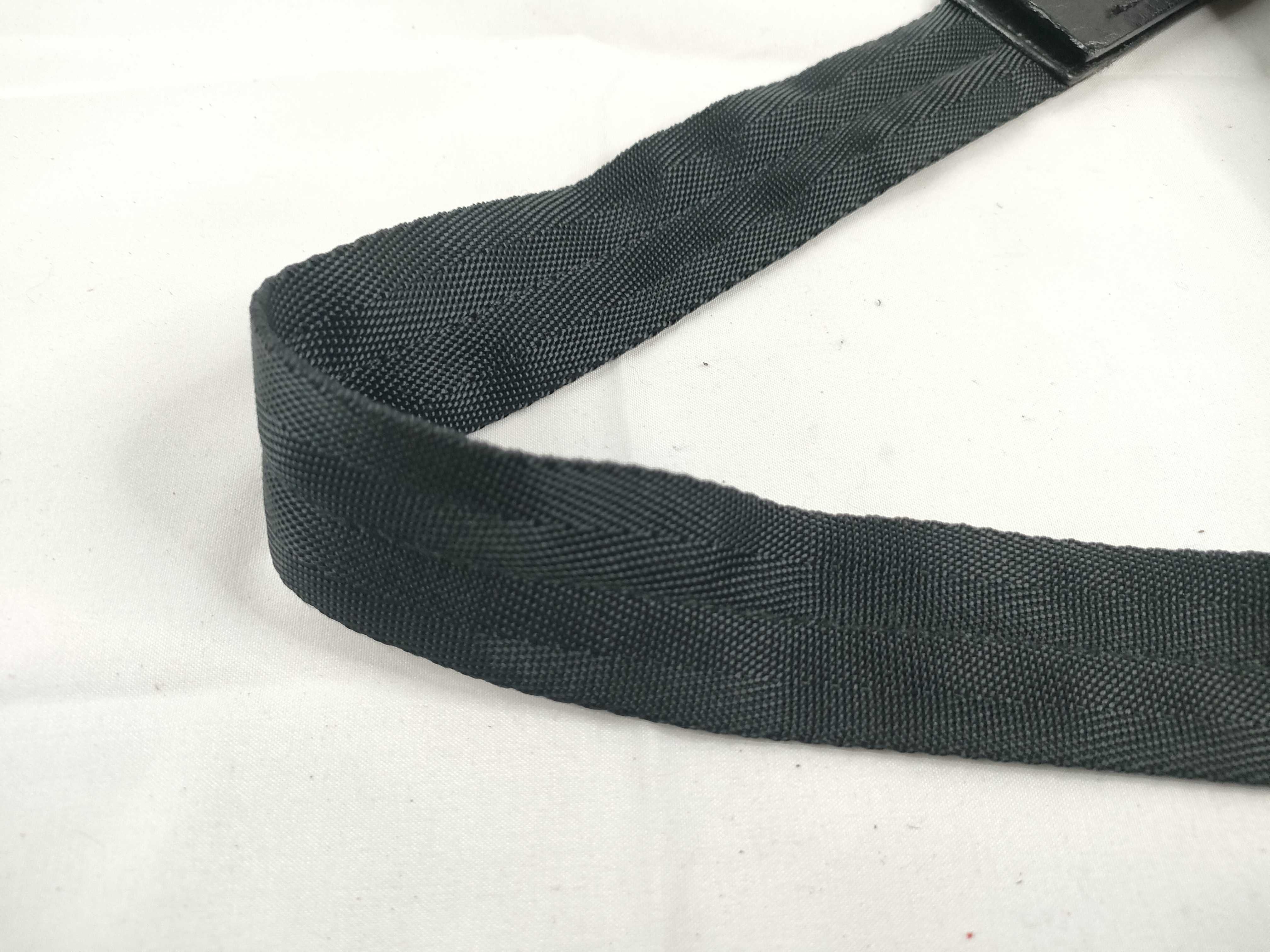 Nylon Body Bag Waist Bag with Triangle Logo, Black — view 7