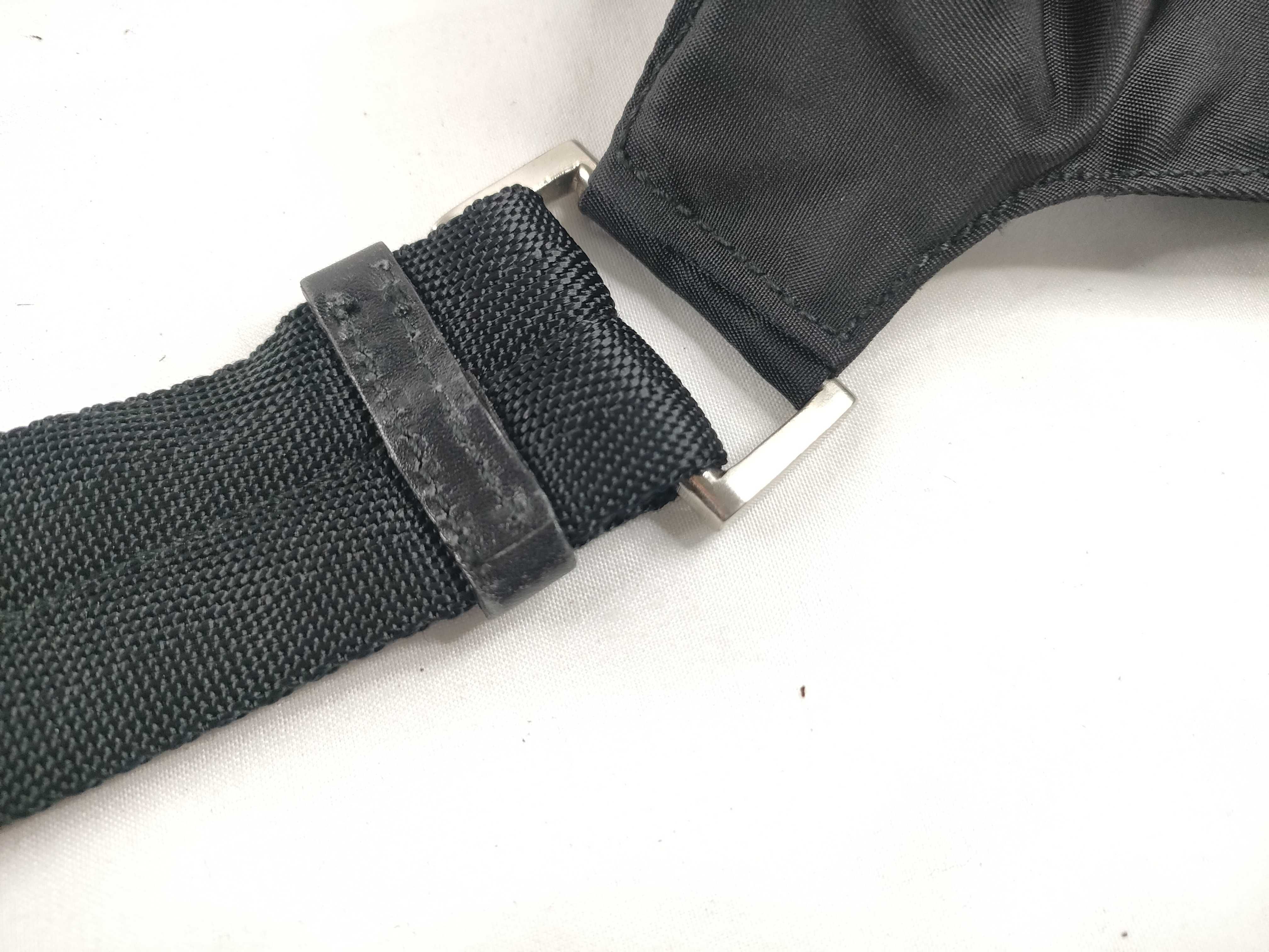 Nylon Body Bag Waist Bag with Triangle Logo, Black — view 8